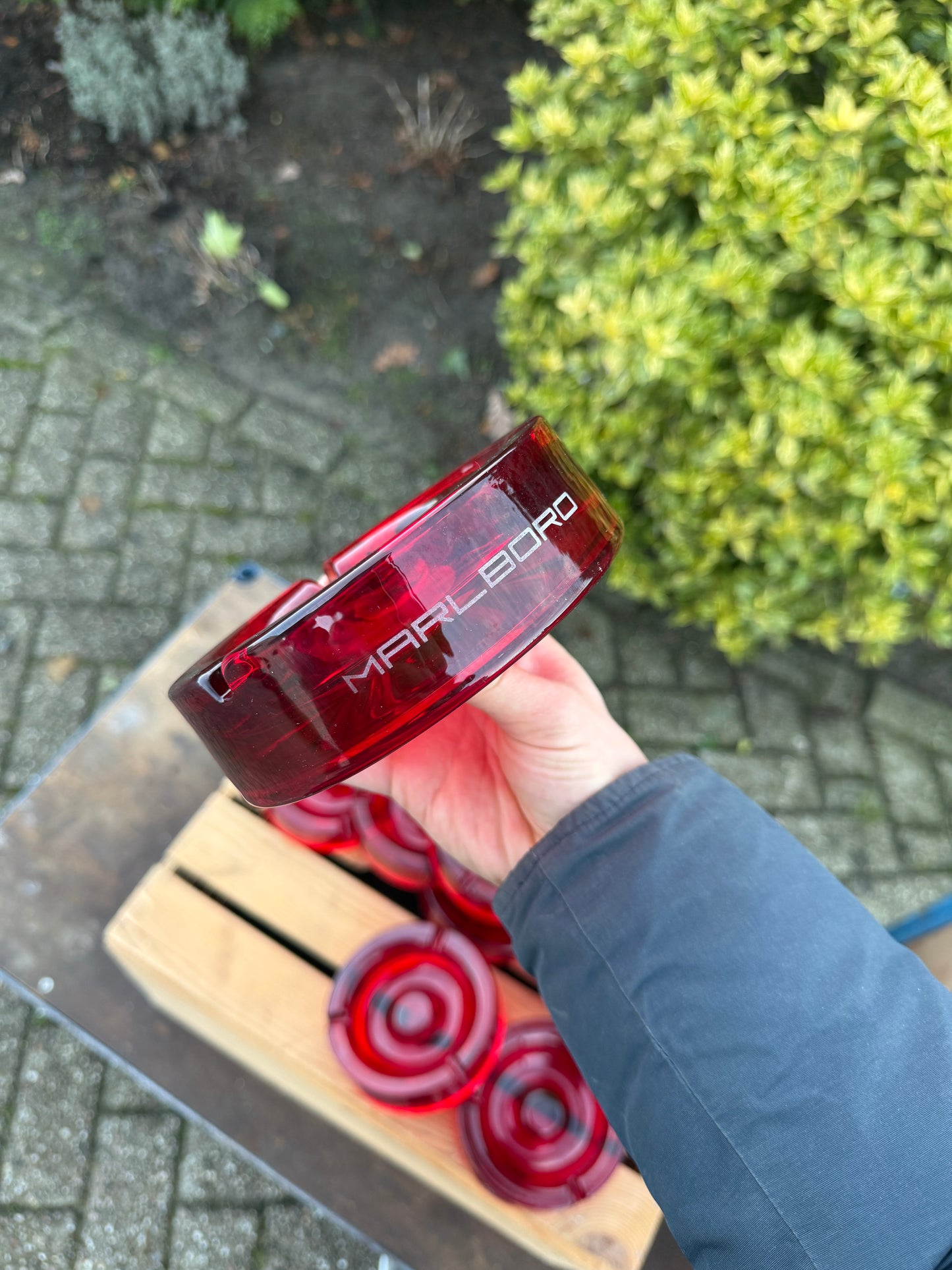 Marlboro asbakken rood glas