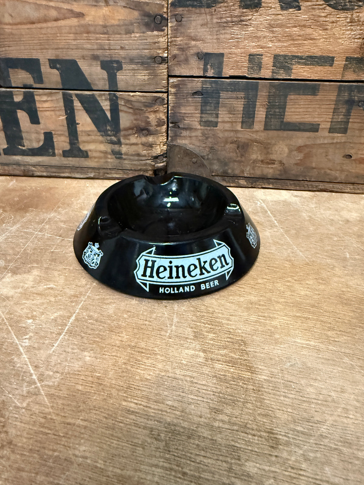 Vintage Heineken Holland Beer opaalglas asbak