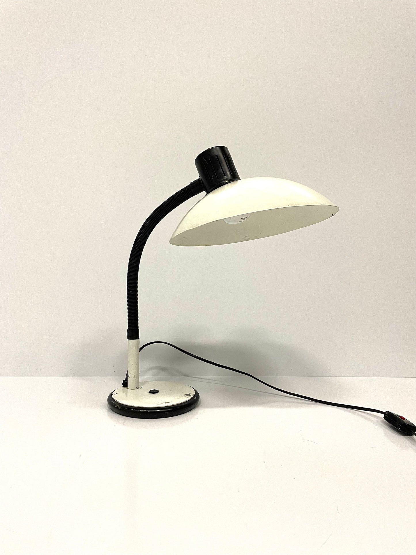 CLEARANCE SALE Vintage Desk Lamp, 70s Home Office Desk, Black And White Design, Mid Century Table Lamp