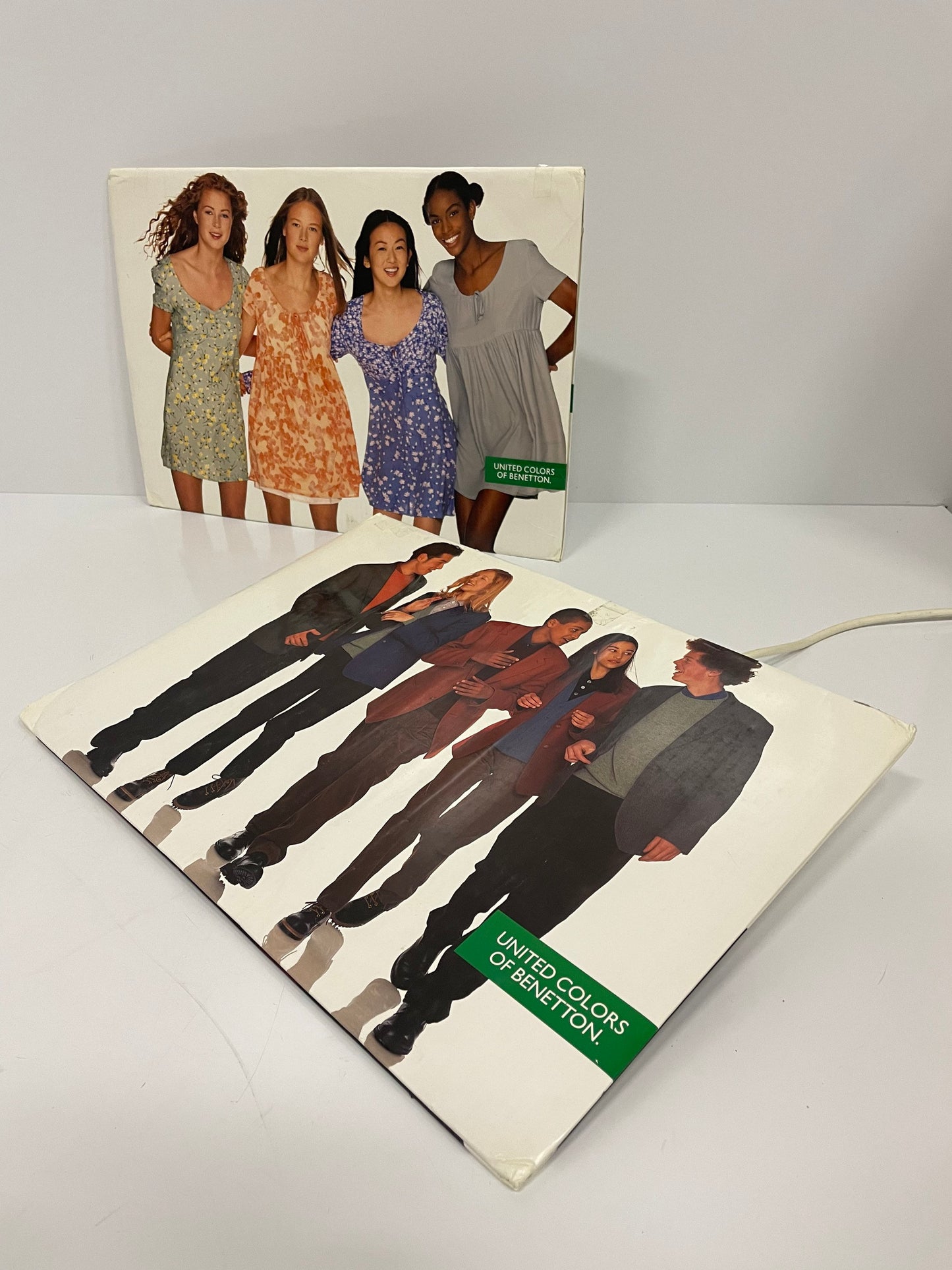 Vintage 90s Benetton Store Display, Rare Double-Sided Cardboard Sign, Oliviero Toscani Advertising, Iconic Fashion Memorabilia Collectible