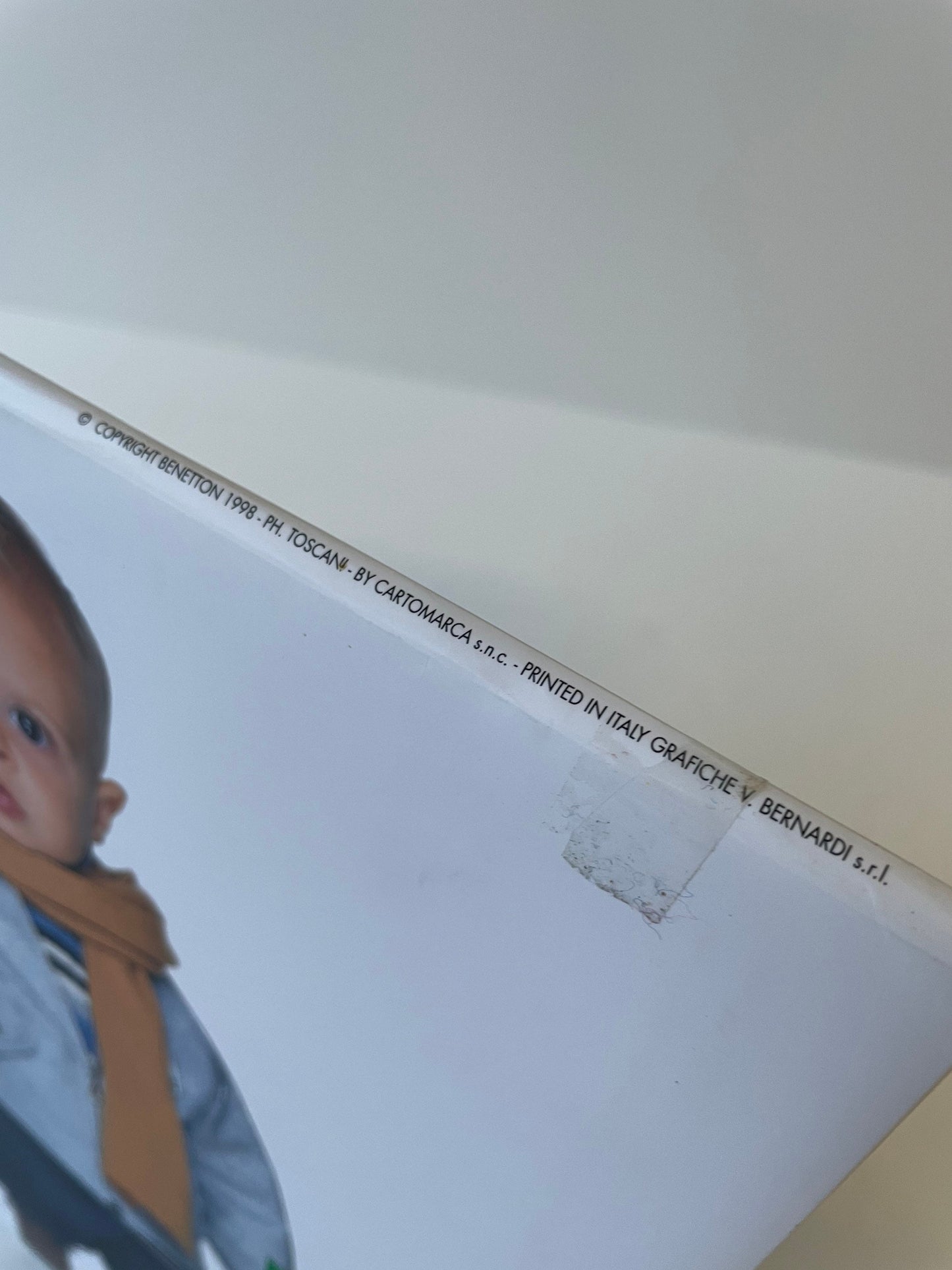 Vintage 90s Benetton Store Display, Rare Double-Sided Cardboard Sign, Oliviero Toscani Advertising, Iconic Fashion Memorabilia Collectible