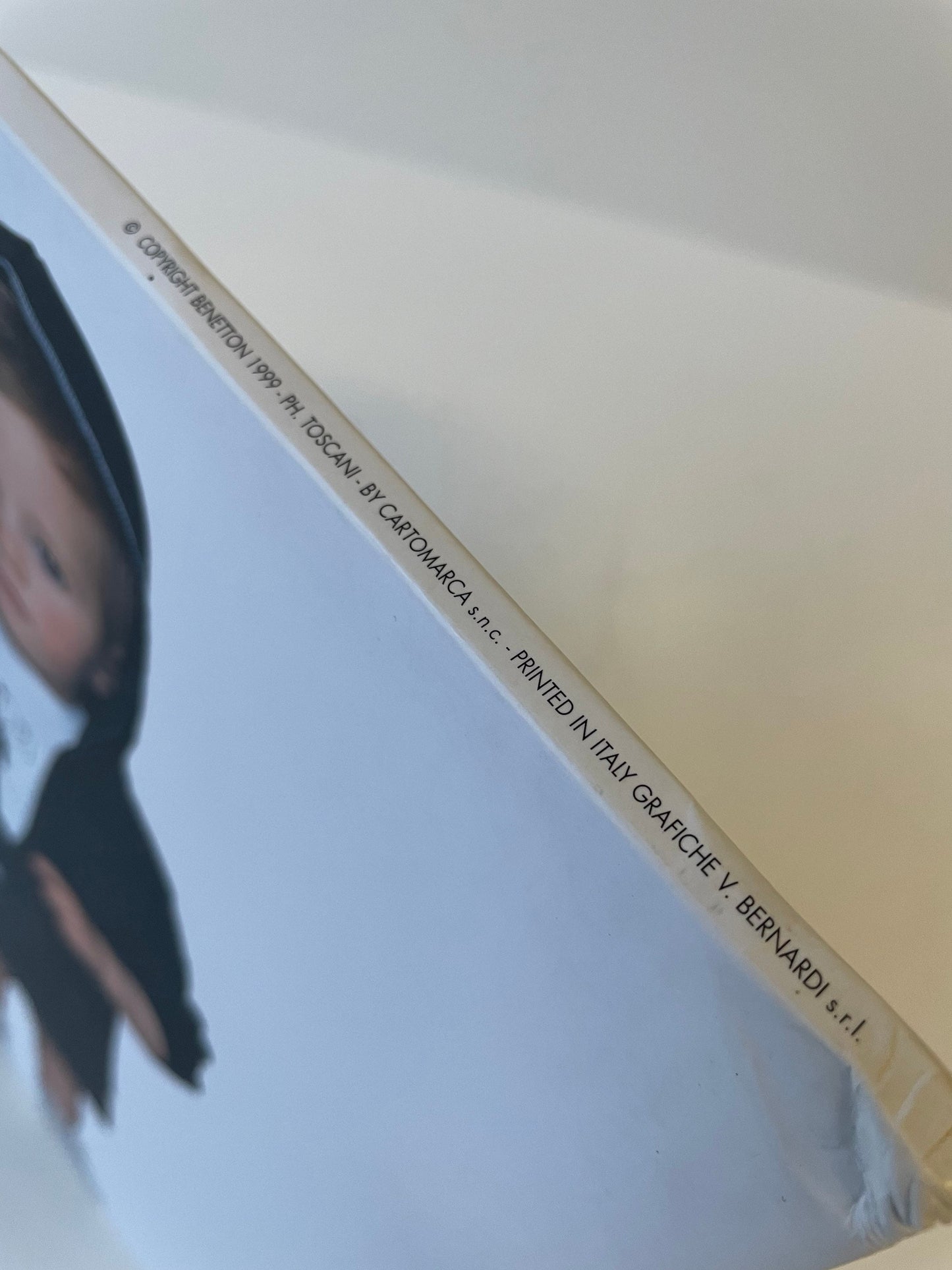 Vintage 90s Benetton Store Display, Rare Double-Sided Cardboard Sign, Oliviero Toscani Advertising, Iconic Fashion Memorabilia Collectible