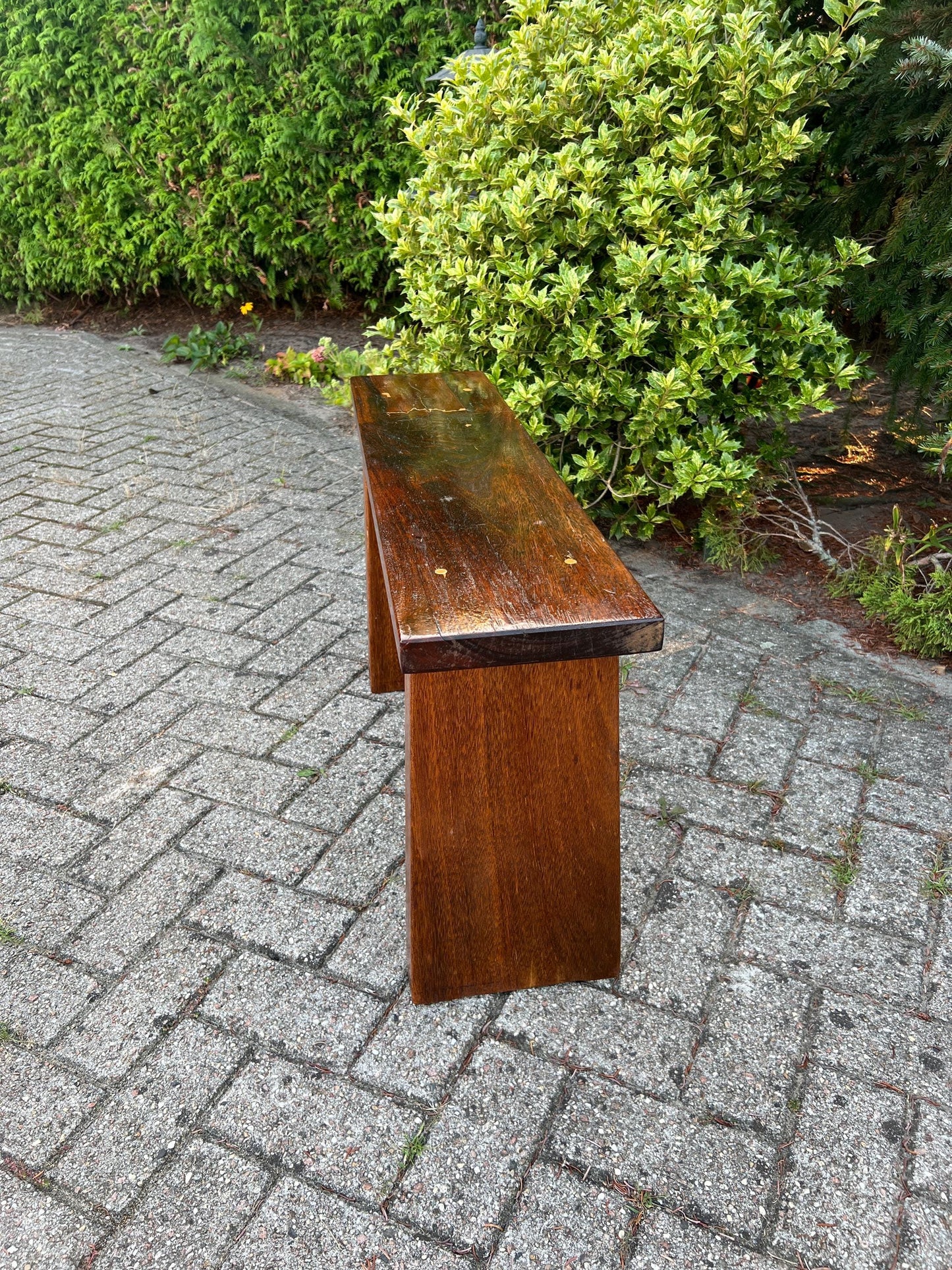 Gerestaureerde houten bank