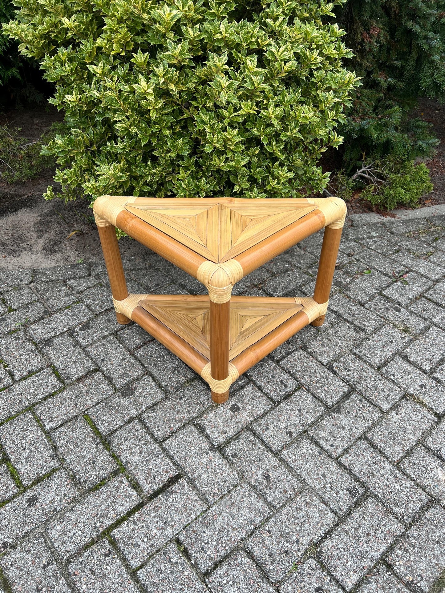 Vintage Bamboo Corner Table