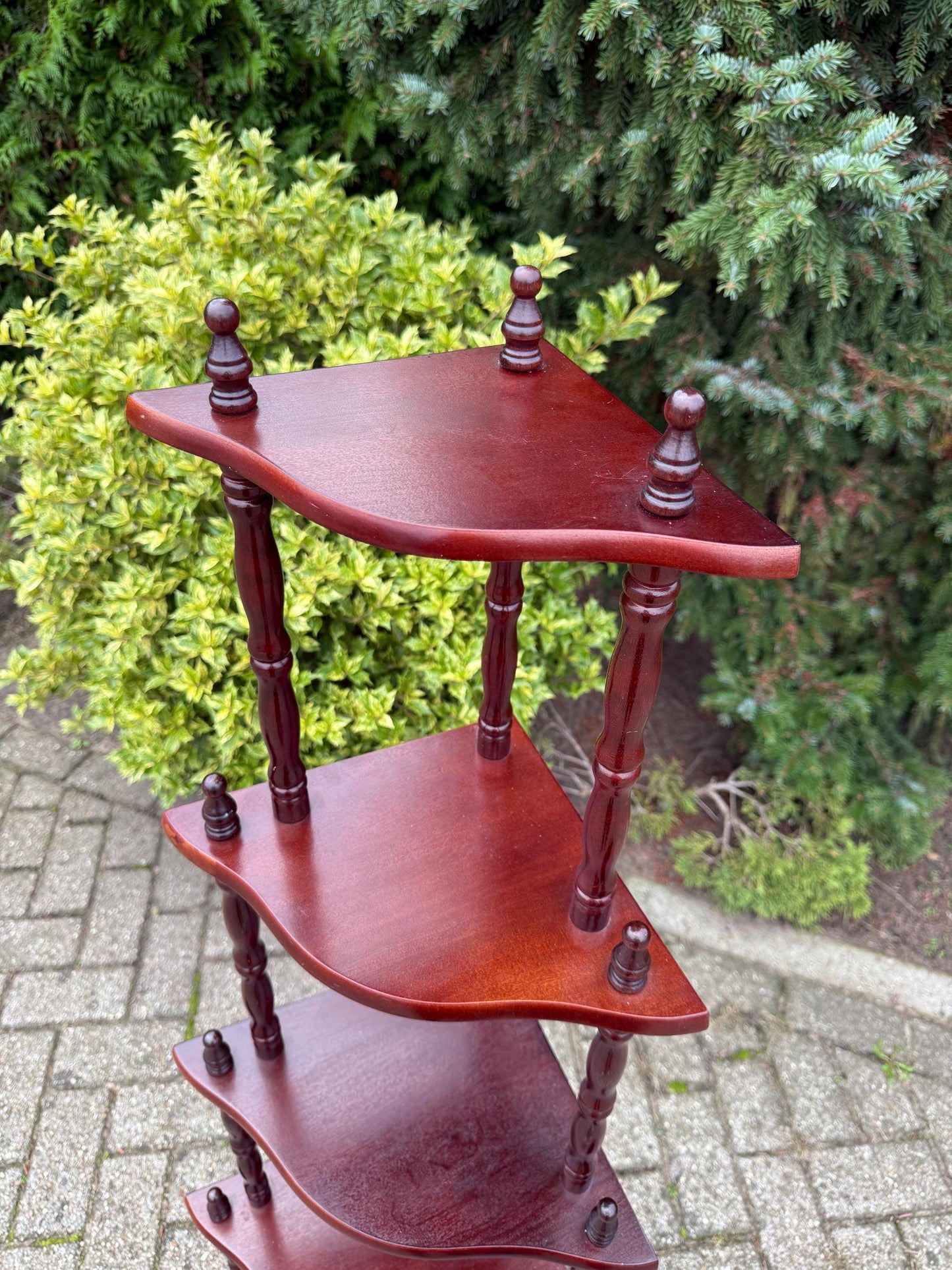 5-Tier Wooden Corner Table Etagere