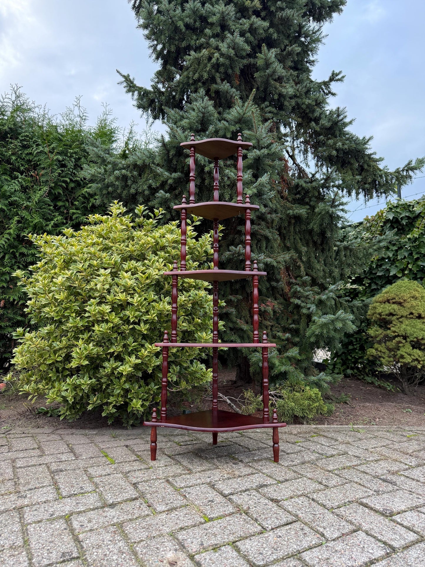 5-Tier Wooden Corner Table Etagere