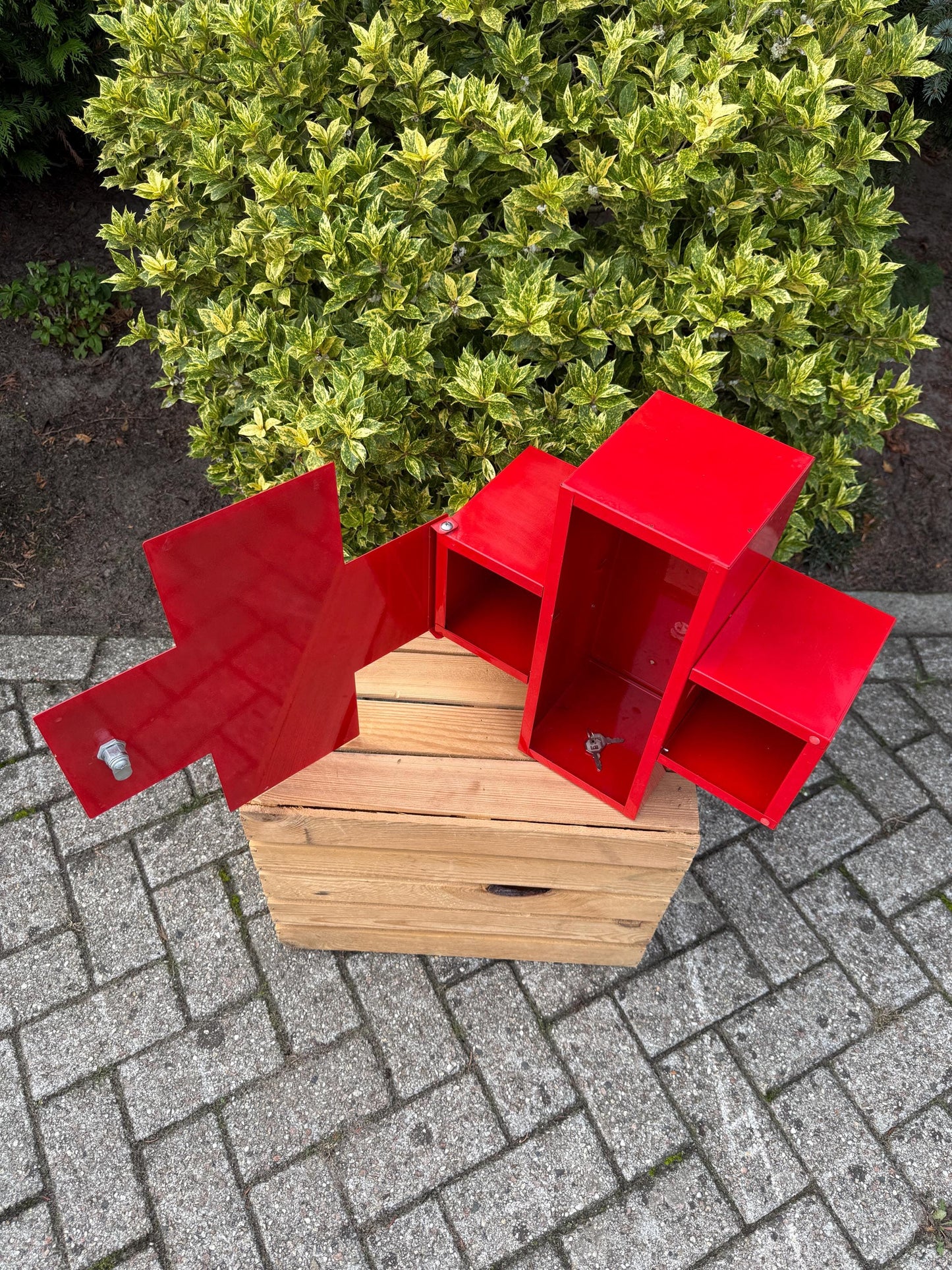 Vintage Red Cross Medicine Cabinet, Metal First Aid Box, Wall Mount Storage, Industrial Medical Cabinet, Bathroom Organizer, Apothecary Deco