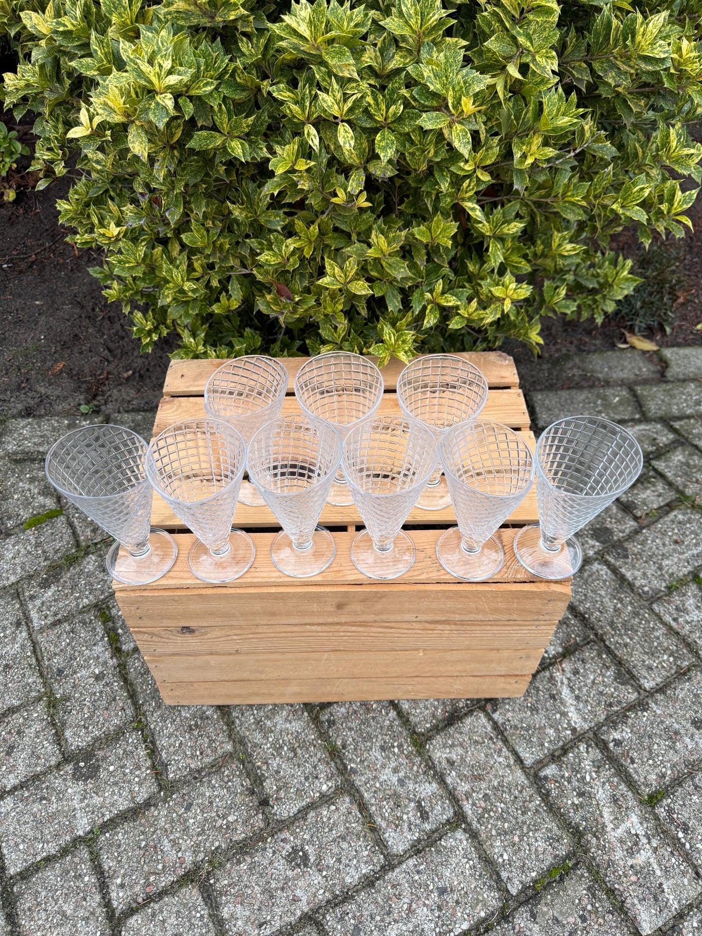 Vintage Waffle Cone Sundae Glasses Set Of 6