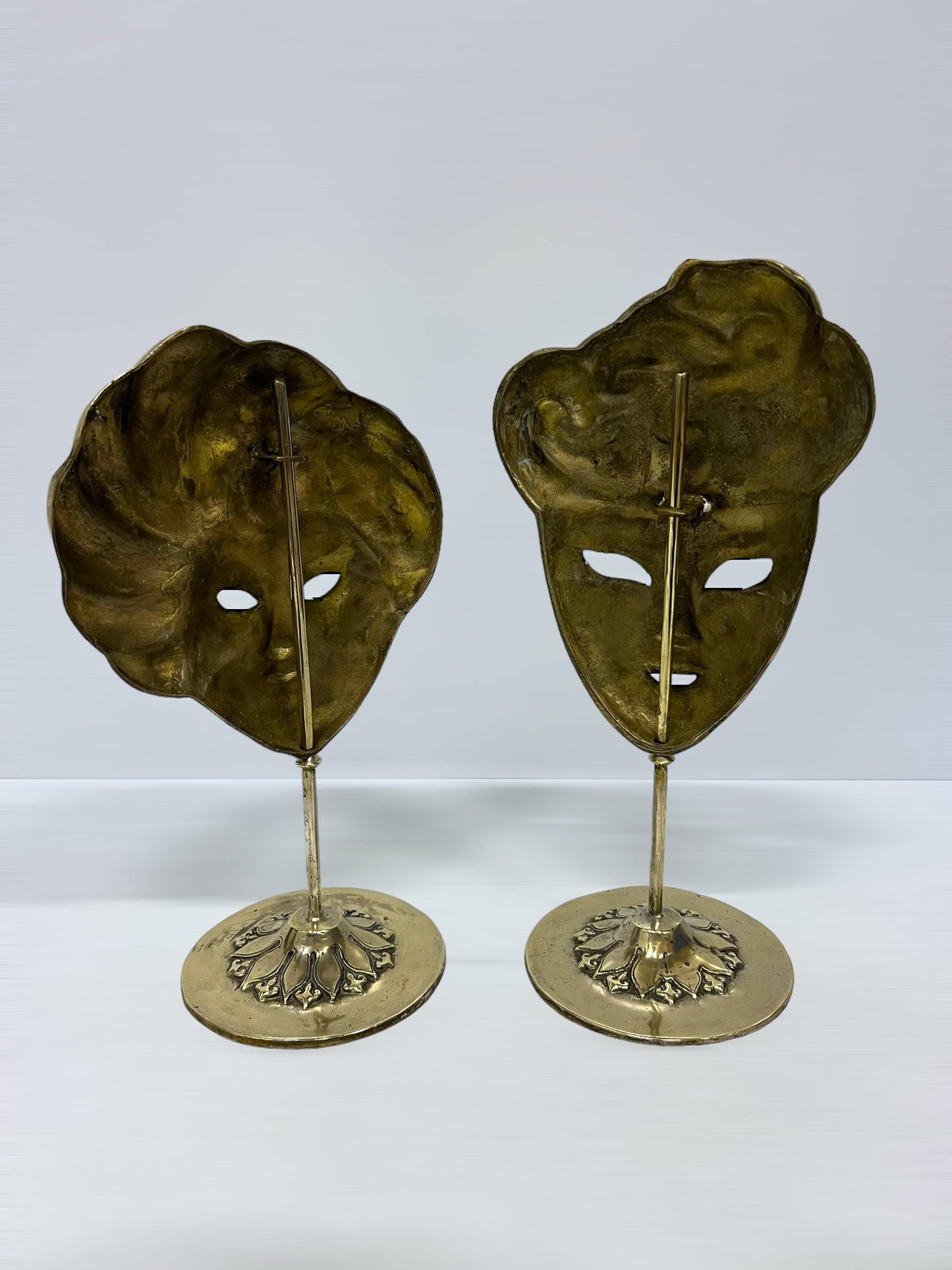 Vintage Brass Venetian Mask Set