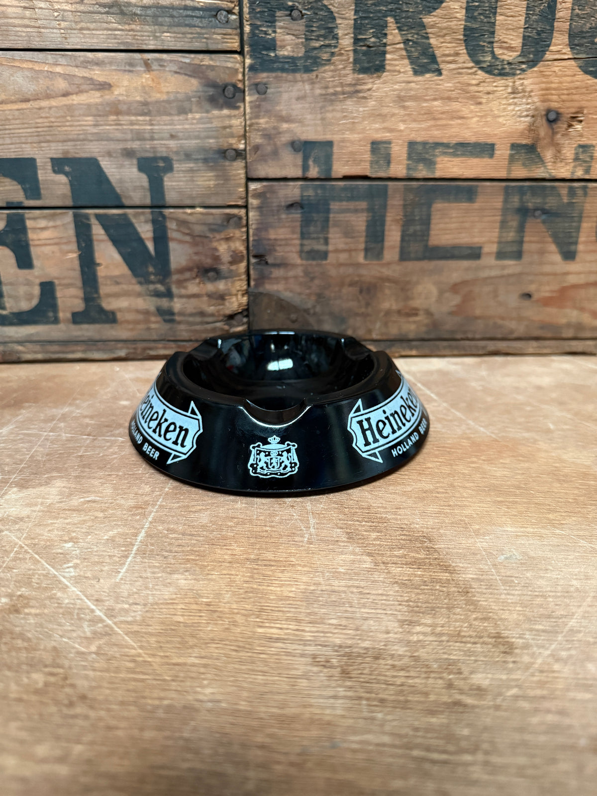 Vintage Heineken Holland Beer opaalglas asbak