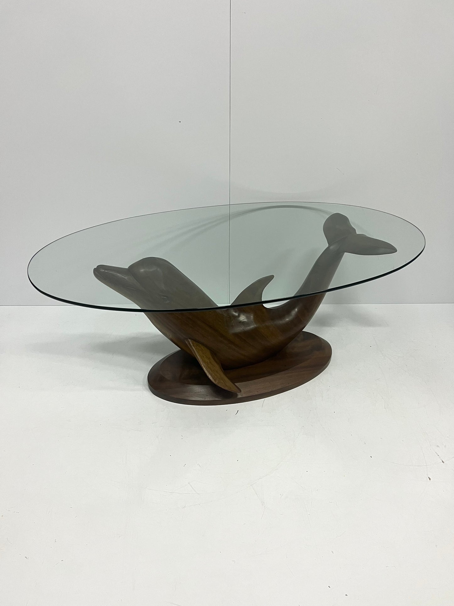 Vintage Coffee Table Teakwood Dolphin