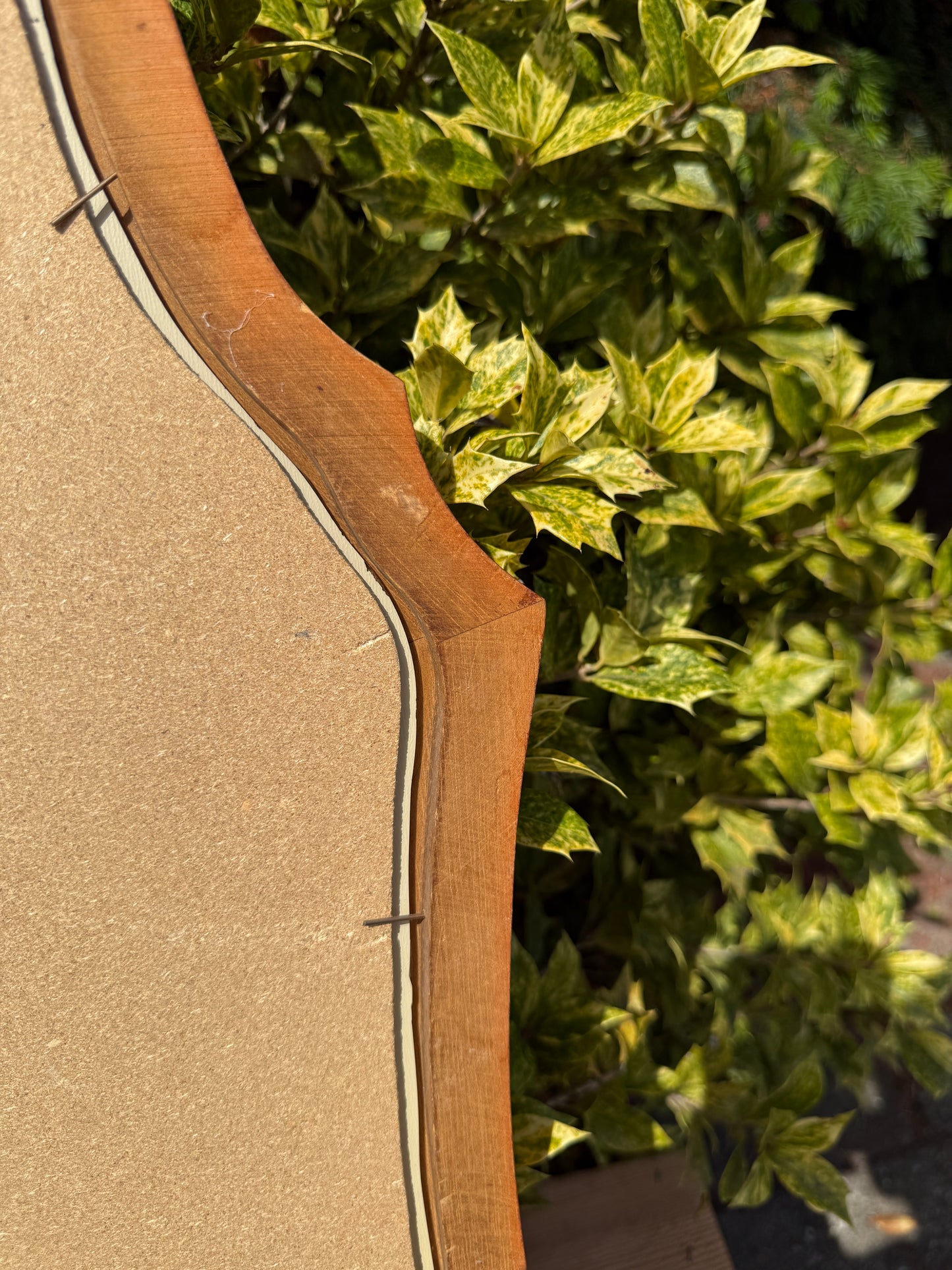 Vintage Houten Wandspiegel met Sierlijke Lijst