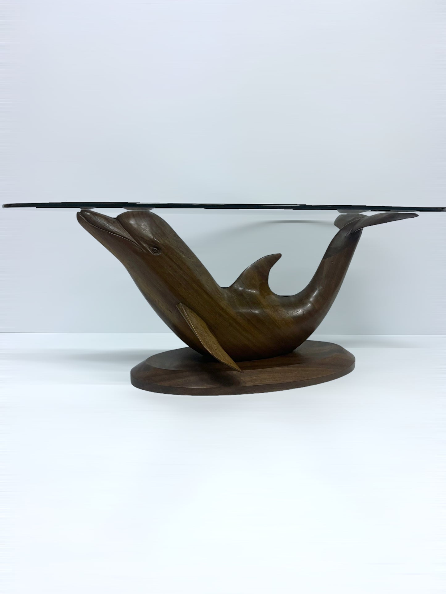 Vintage Coffee Table Teakwood Dolphin