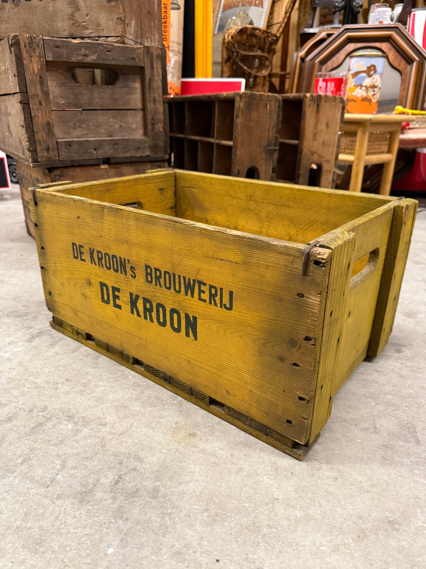 Vintage houten bierkratten diverse brouwerijen