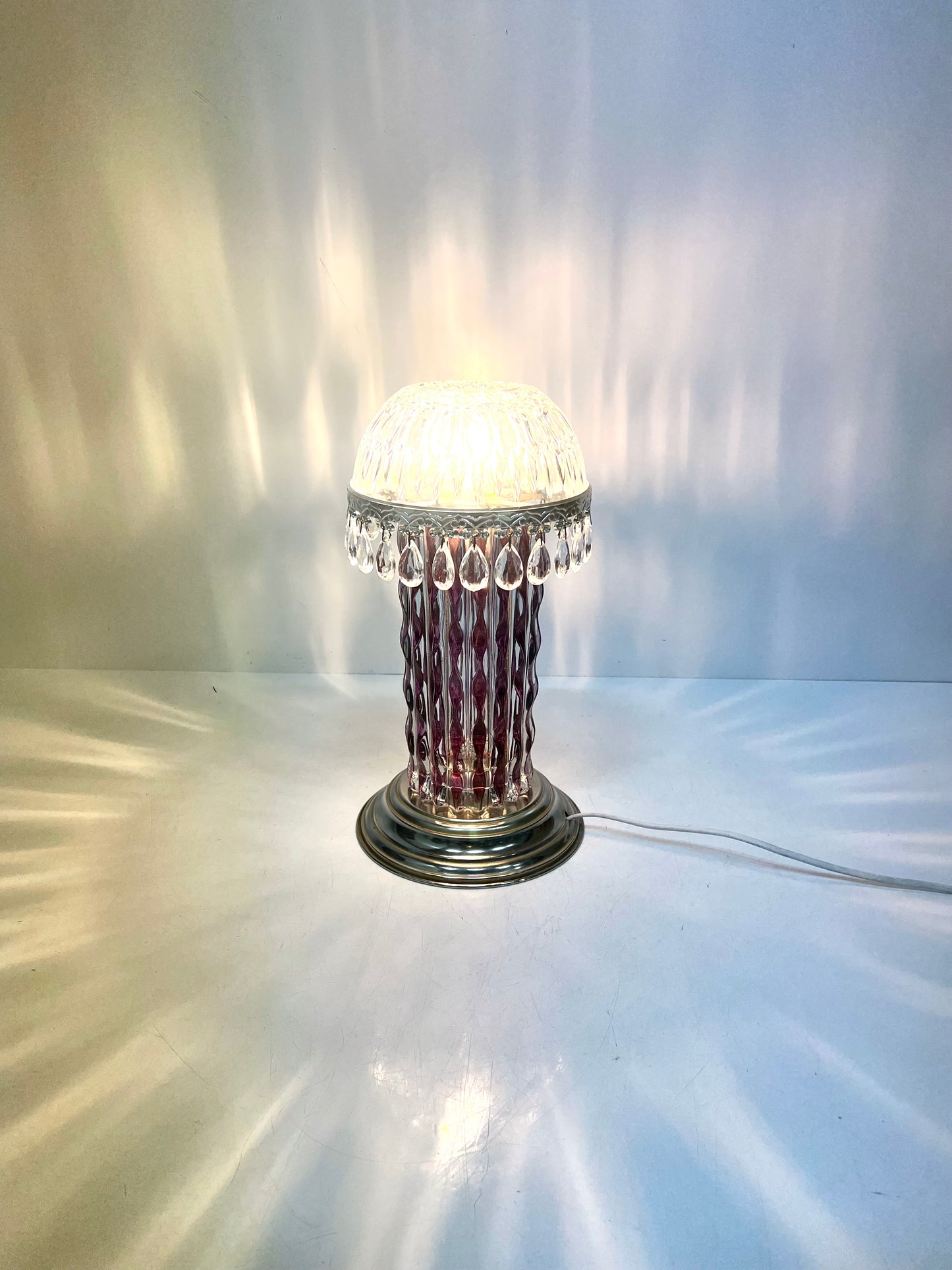 Vintage Fidenza Glass Vase Lamp