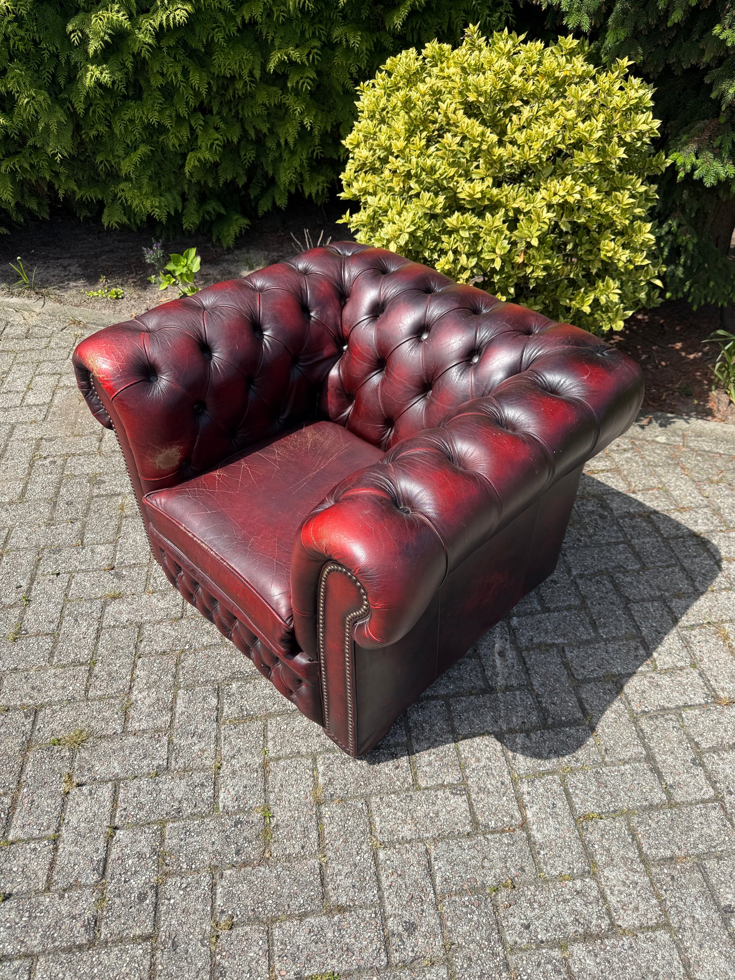 Vintage Chesterfield stijl fauteuil