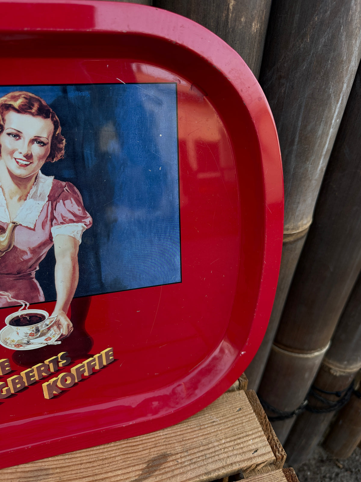 Vintage Douwe Egberts metalen dienblad