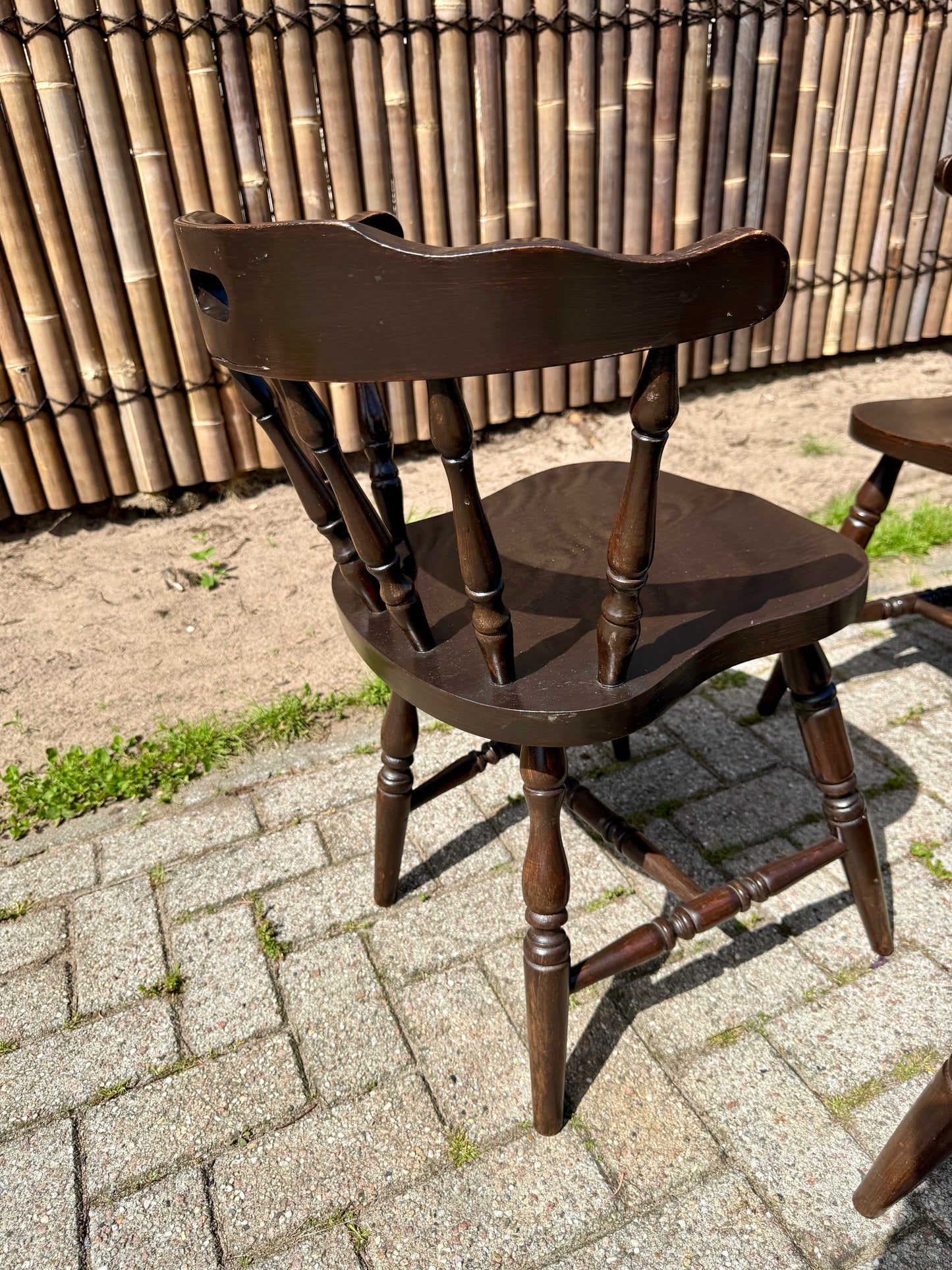 Set van 6 Vintage Engelse Cafe Stoelen