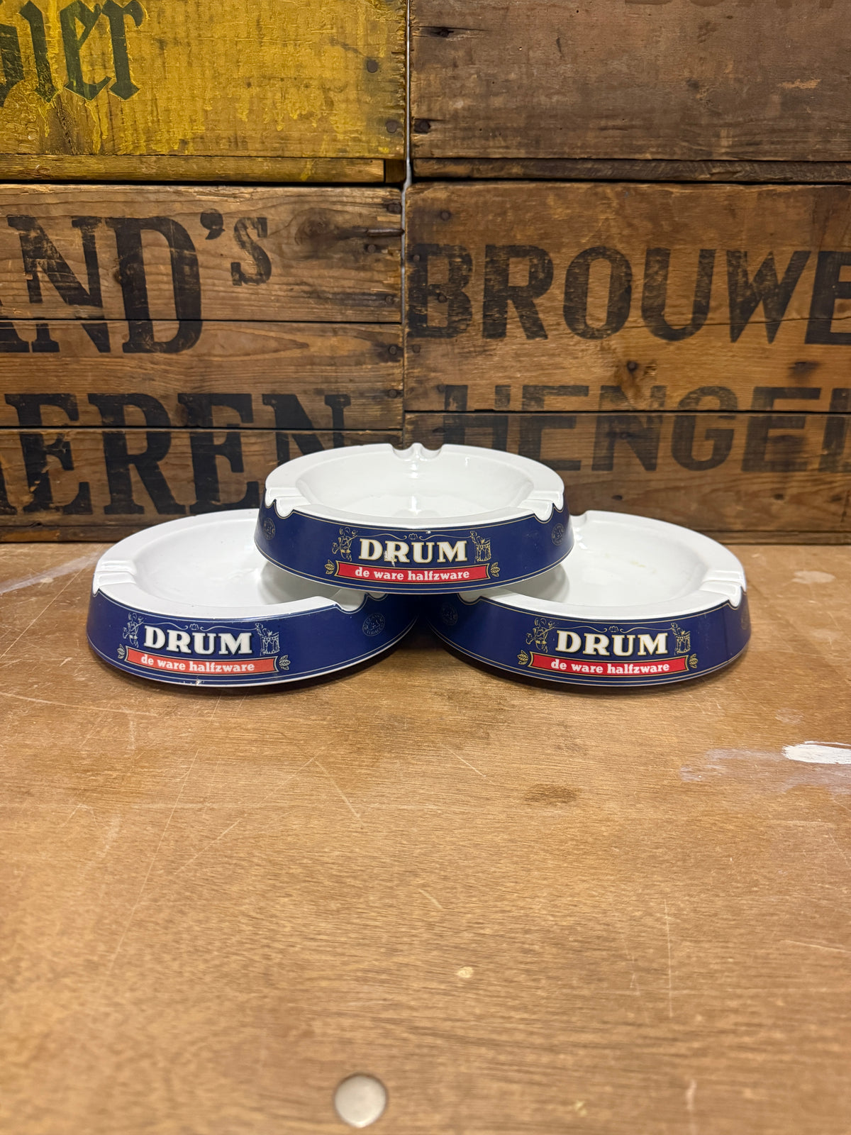 Vintage DRUM De Ware Half Zware asbak Ornamin