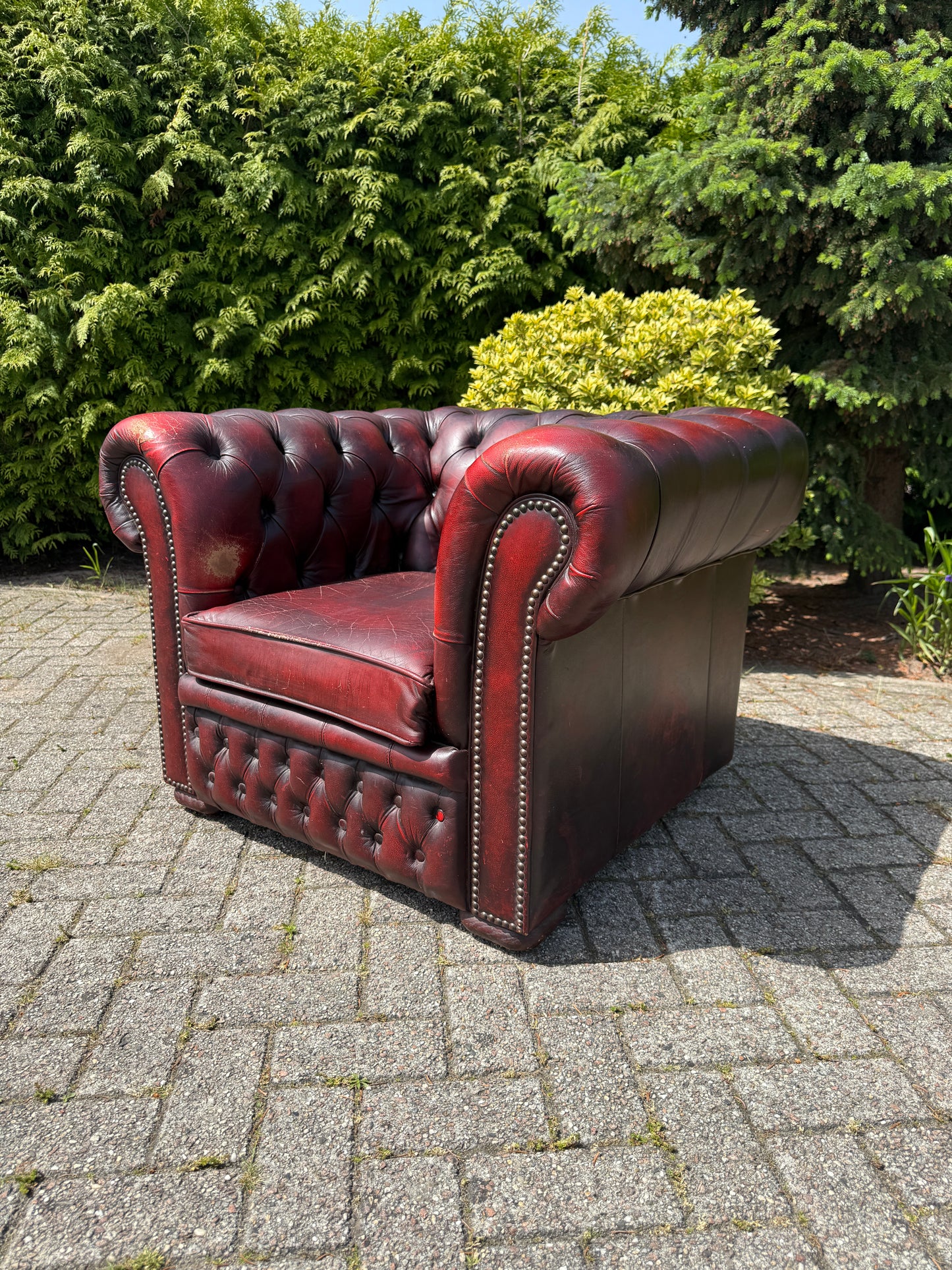 Vintage Chesterfield stijl fauteuil