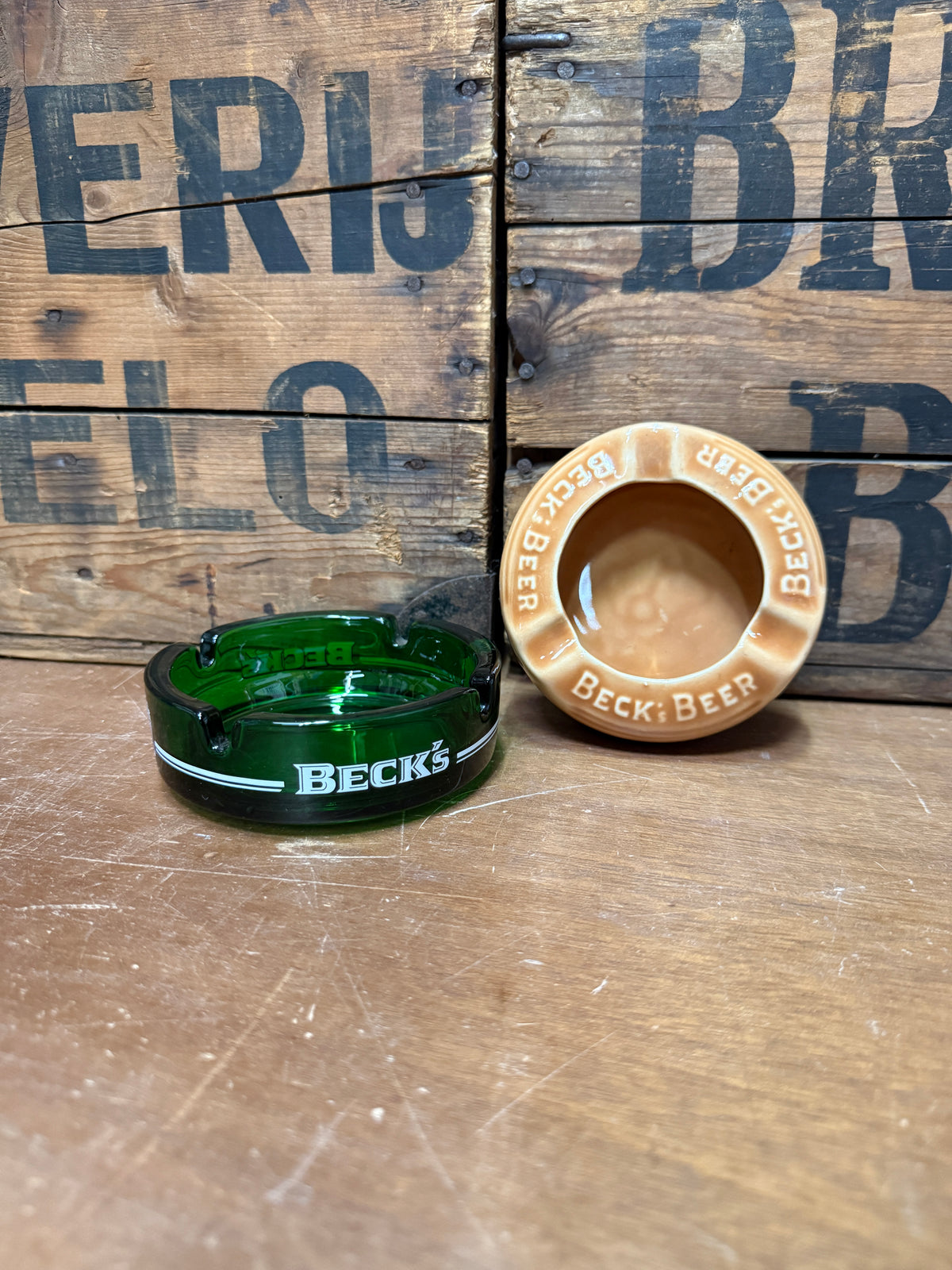 Vintage Beck's Beer reclame asbakken