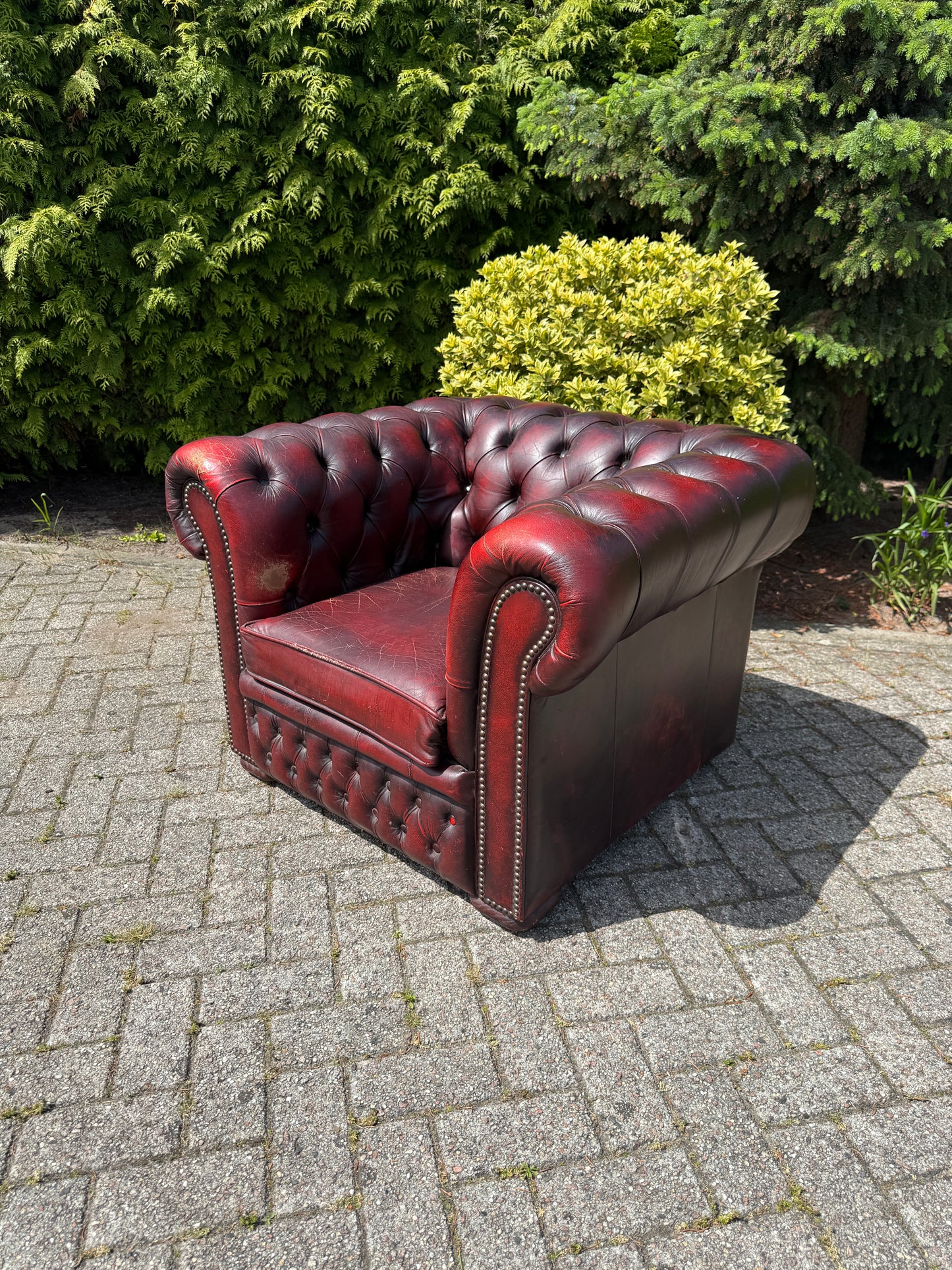 Vintage Chesterfield stijl fauteuil