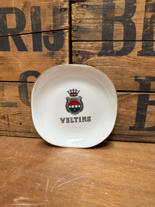 Vintage Veltins Rastal reclame asbak met goudrand