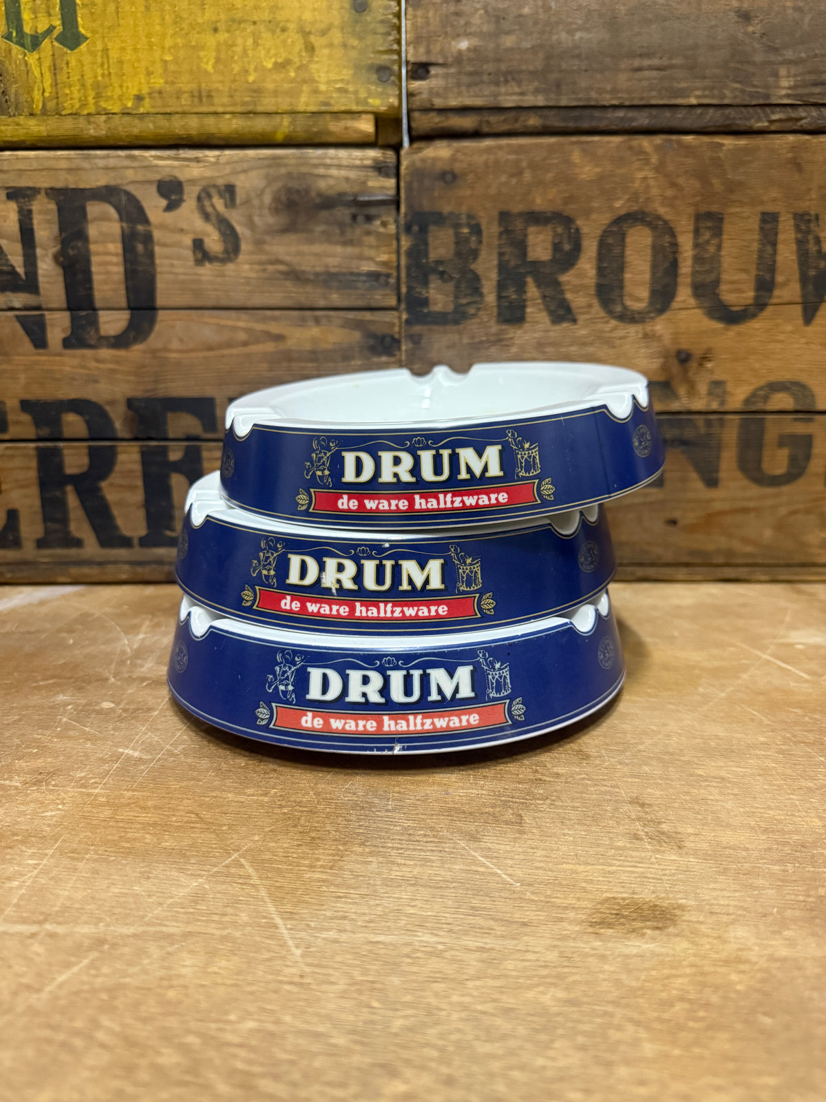 Vintage DRUM De Ware Half Zware asbak Ornamin