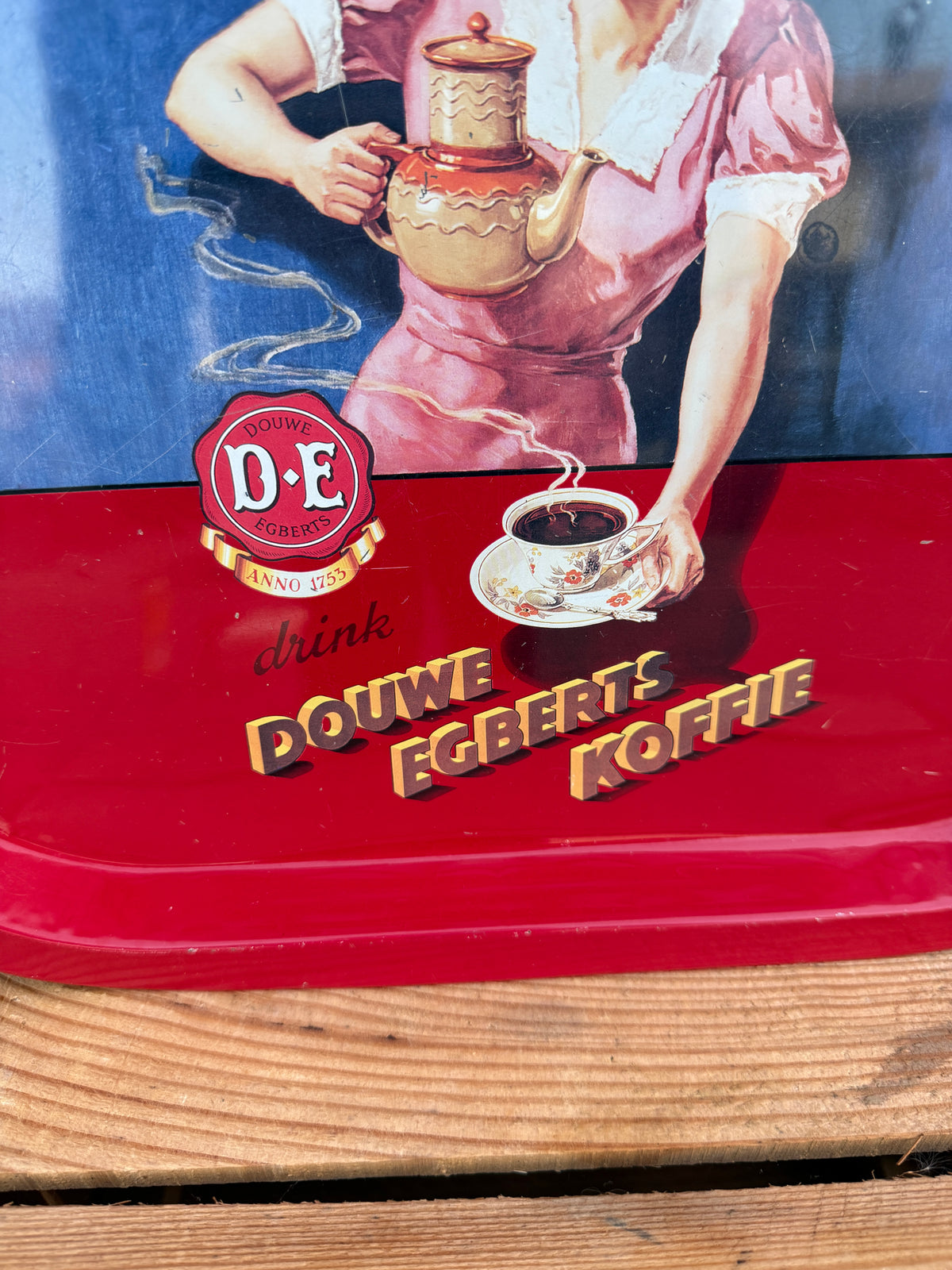 Vintage Douwe Egberts metalen dienblad