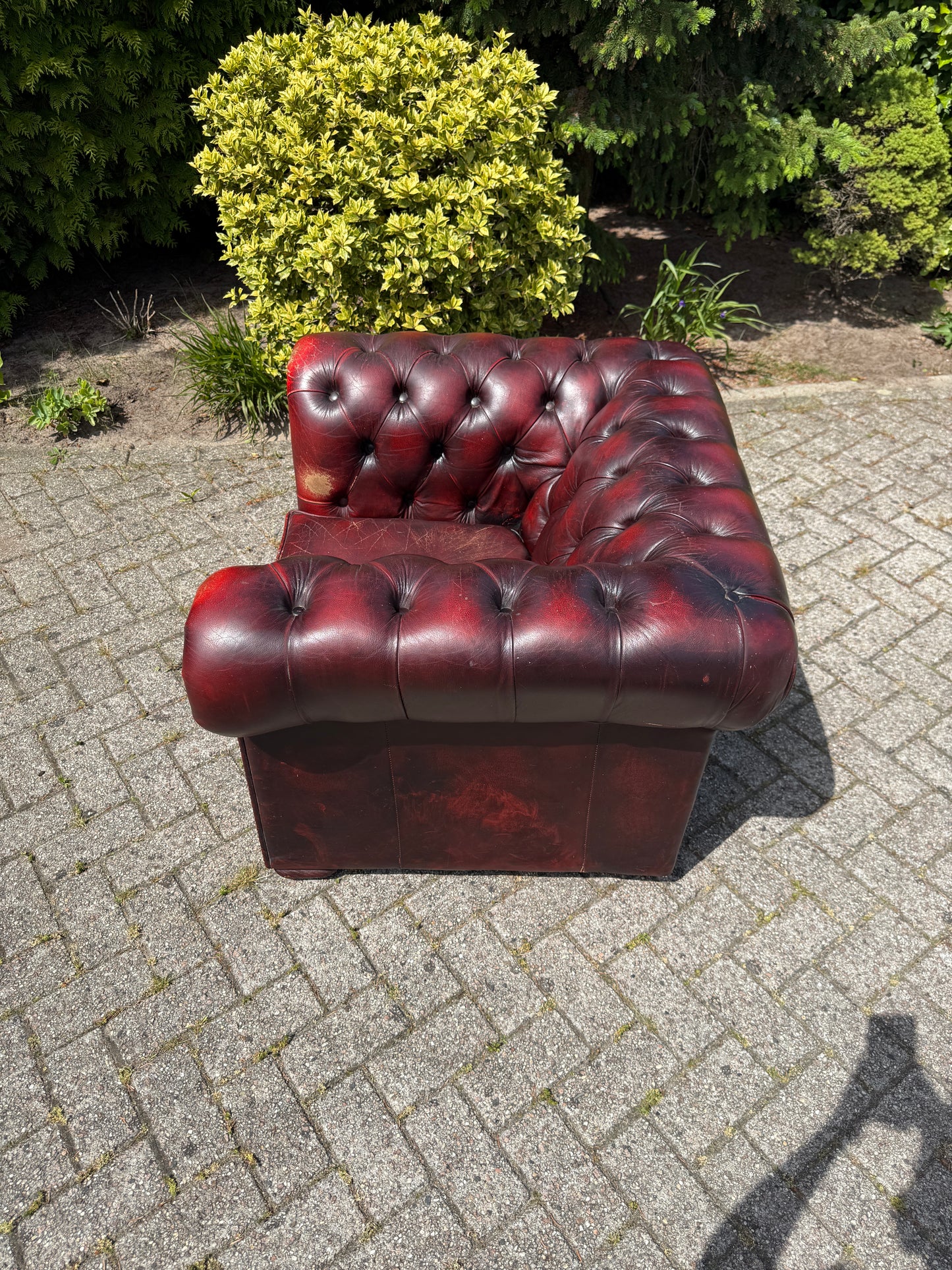 Vintage Chesterfield stijl fauteuil