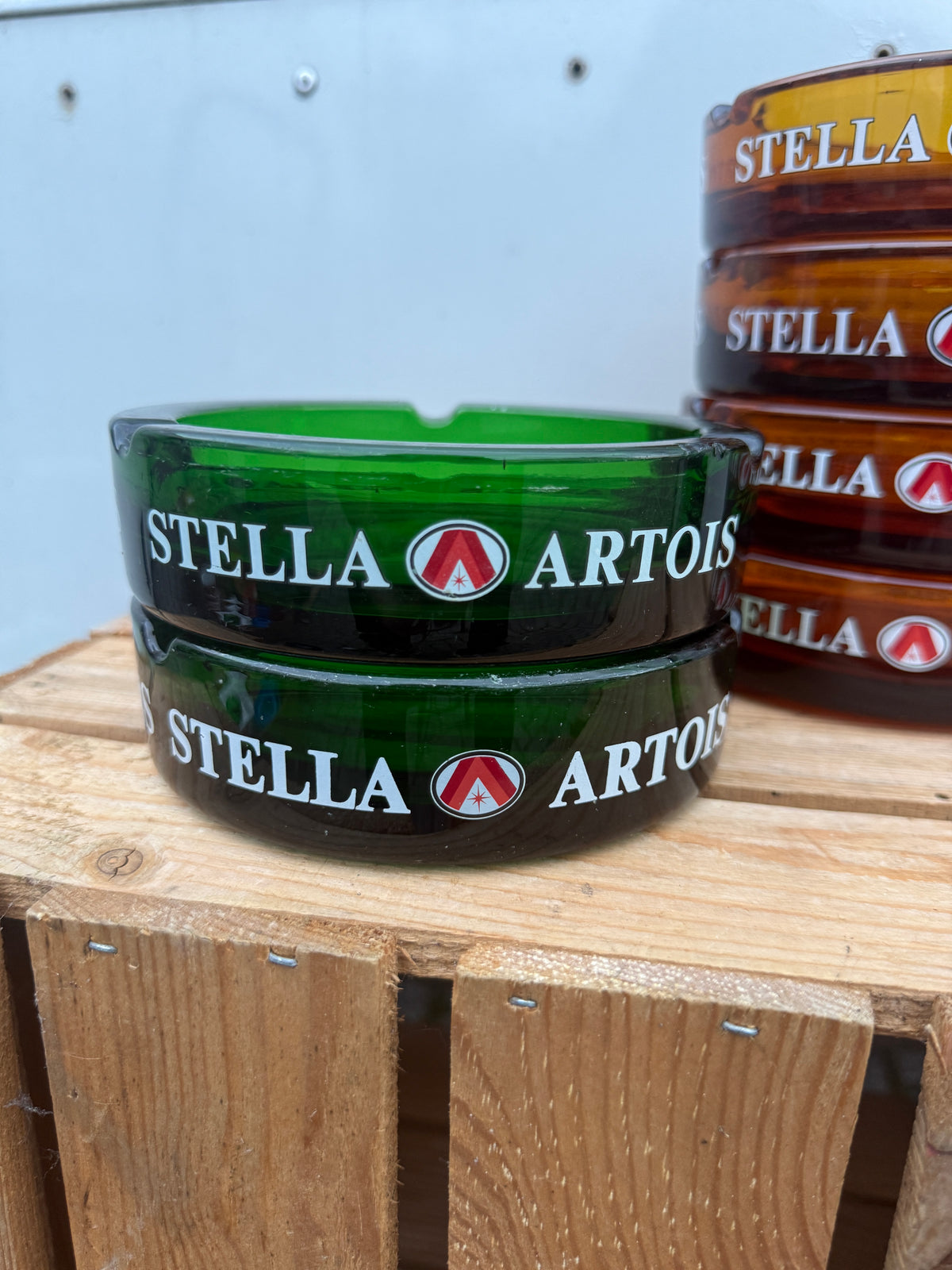Stella Artois reclameasbak van zwaar glas
