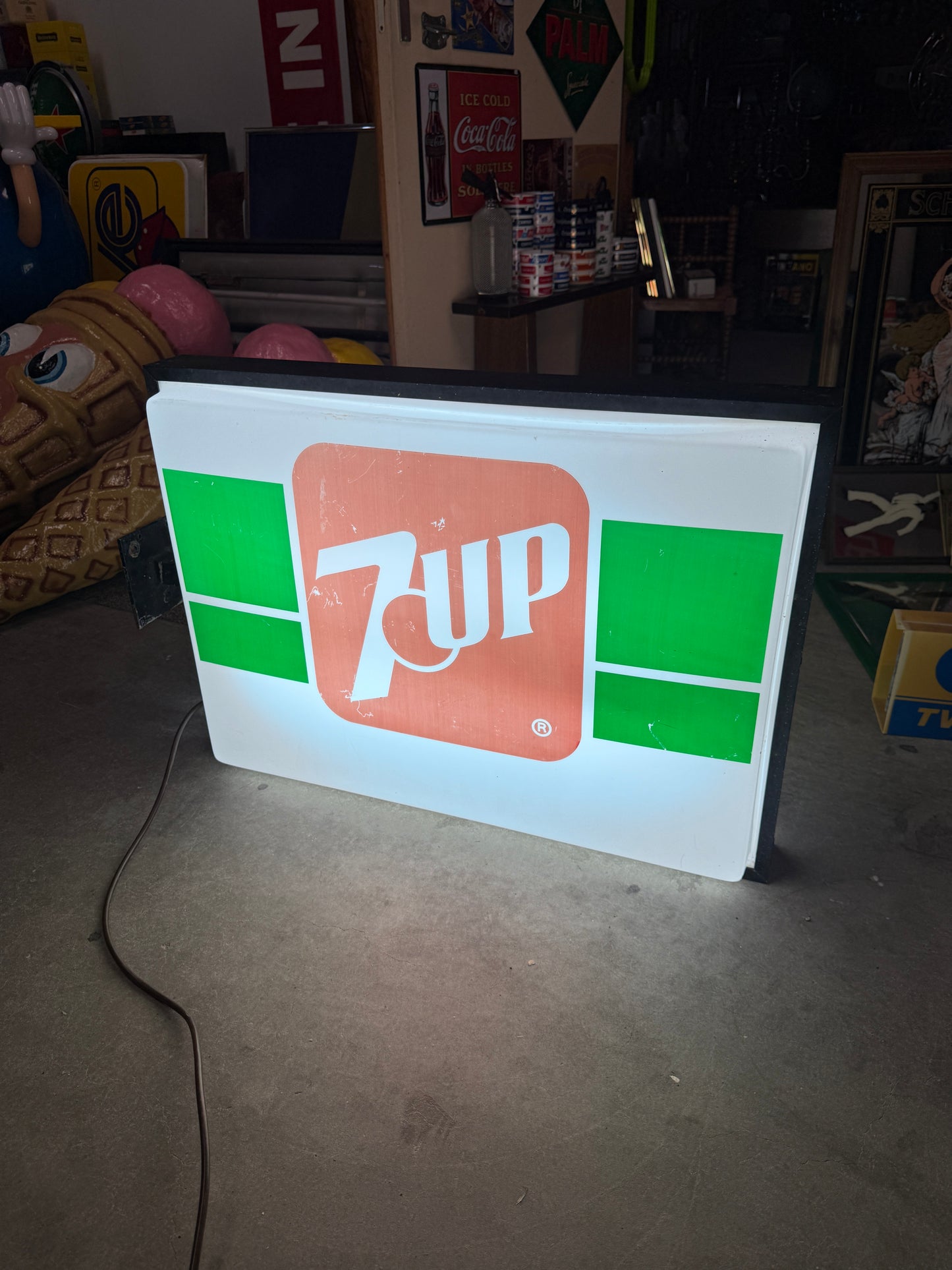 Vintage 7UP dubbelzijdige lichtbak