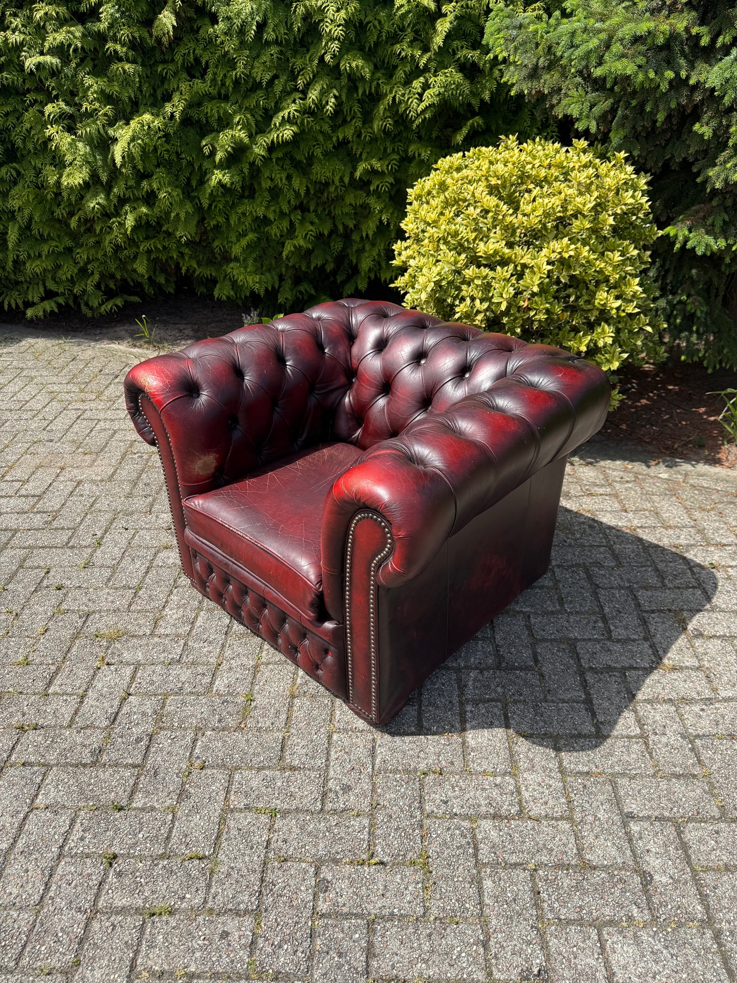 Vintage Chesterfield stijl fauteuil