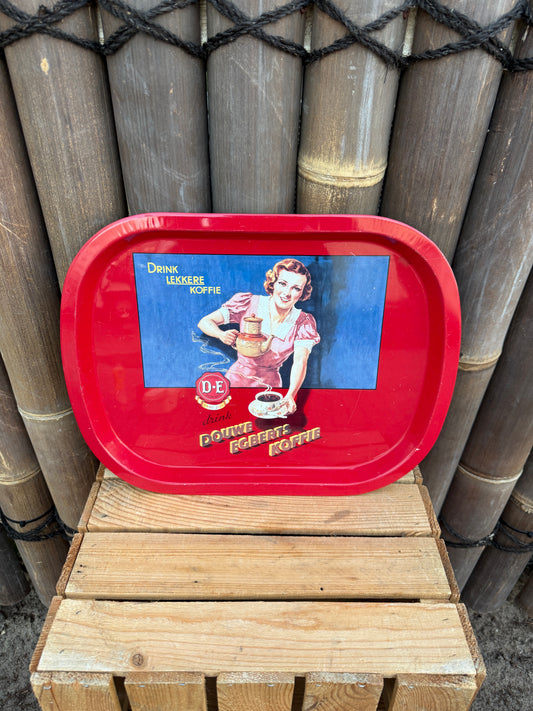 Vintage Douwe Egberts metalen dienblad