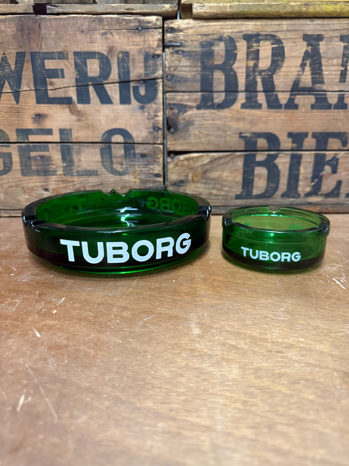 Tuborg glazen reclameasbak