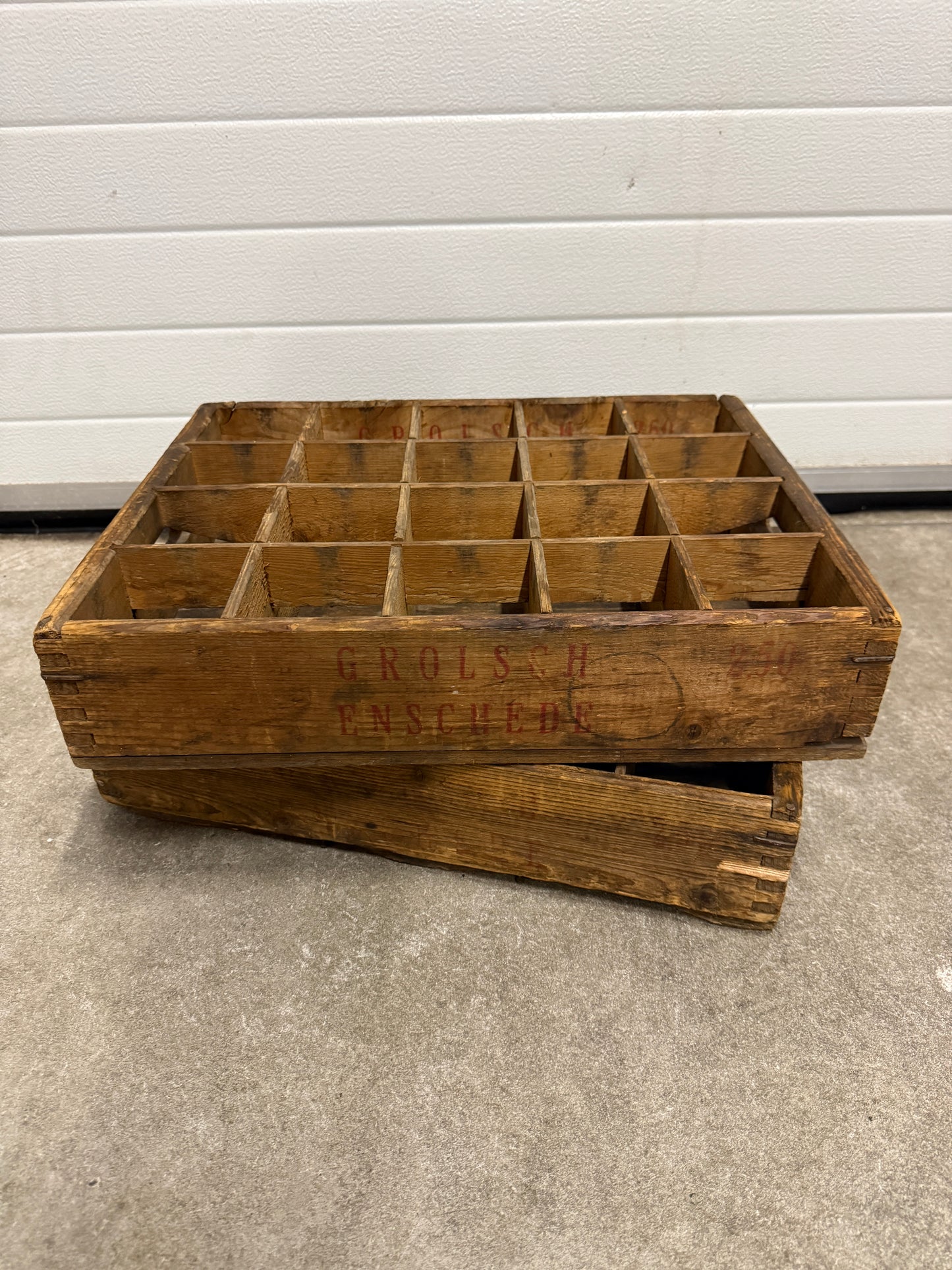 Vintage houten bierkratten diverse brouwerijen