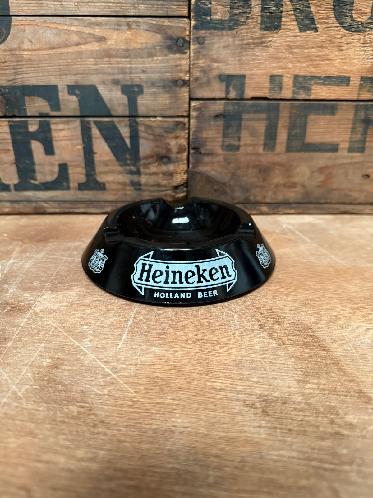 Vintage Heineken Holland Beer opaalglas asbak