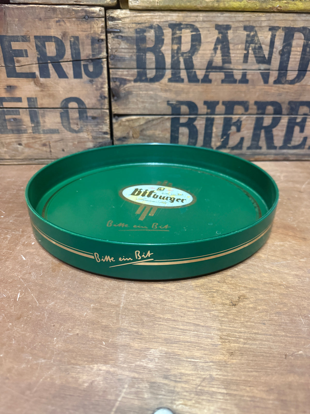 Vintage Bitburger kunststof serveerblad
