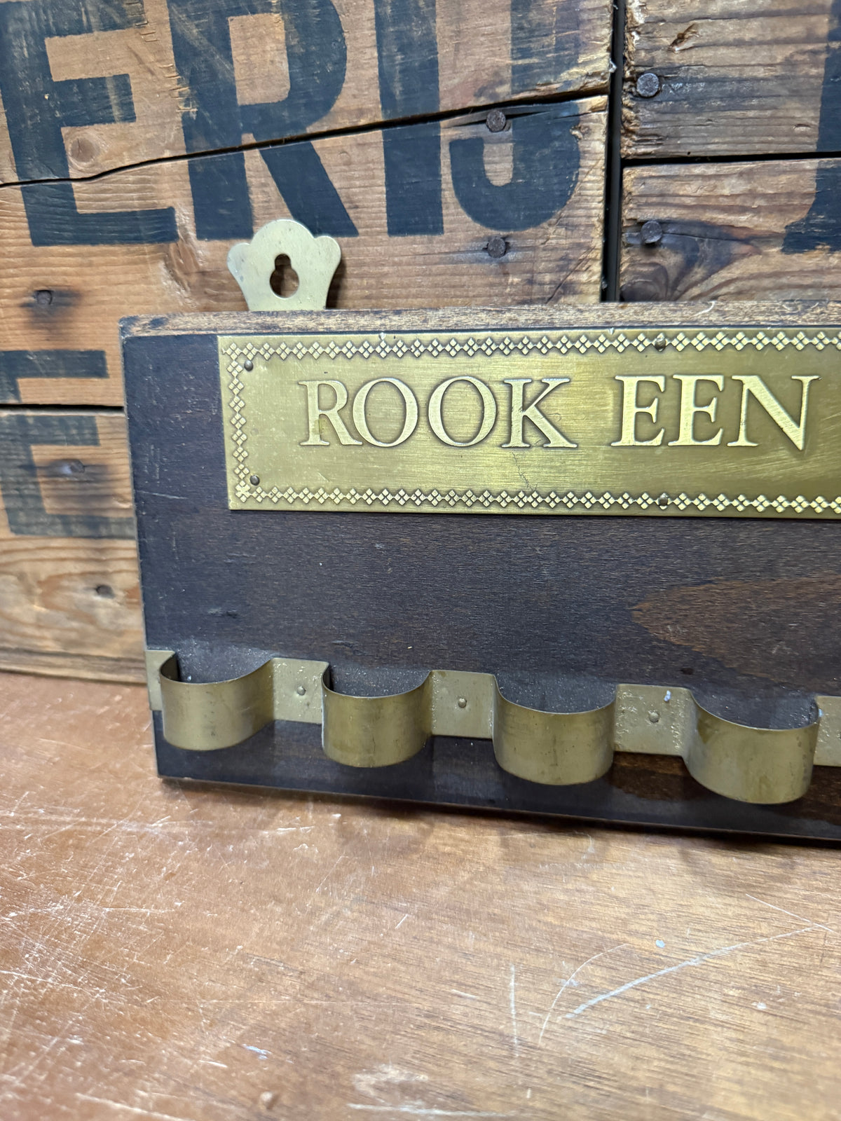 Vintage houten pijpenrek Rook één pijp