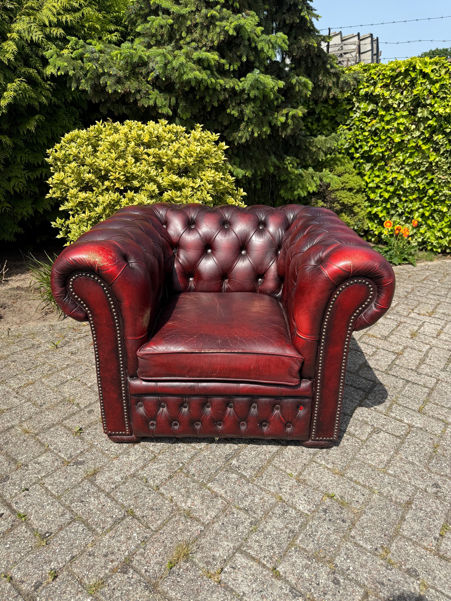Vintage Chesterfield stijl fauteuil