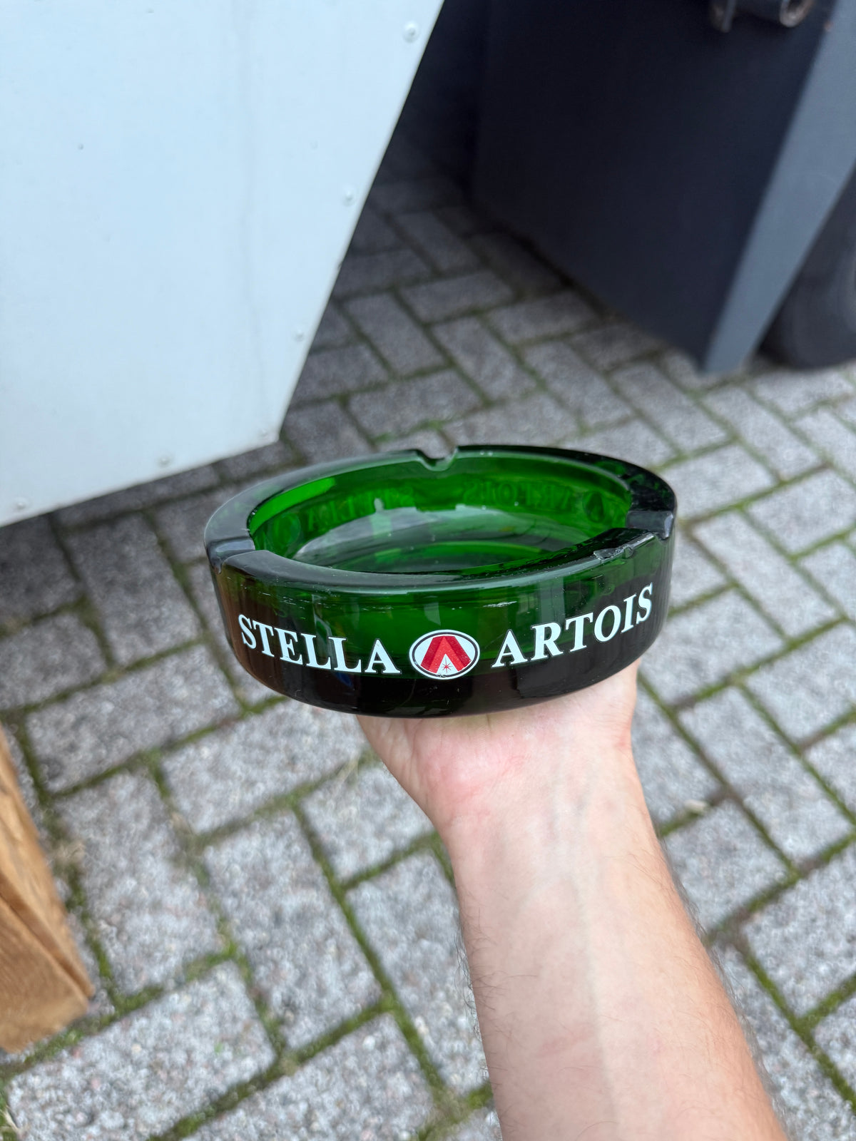 Stella Artois reclameasbak van zwaar glas