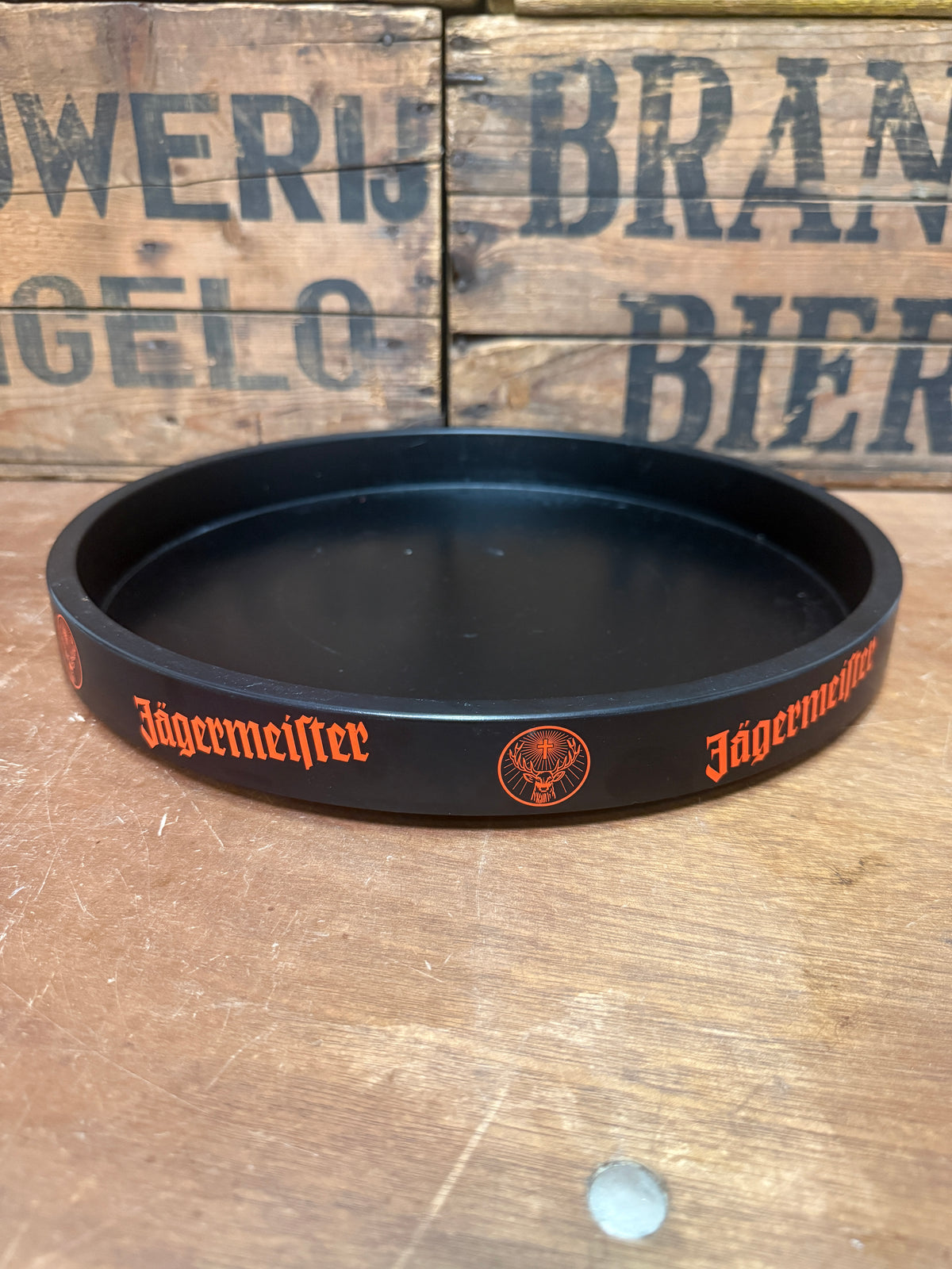 Vintage Jägermeister Ornamin serveerblad zwart