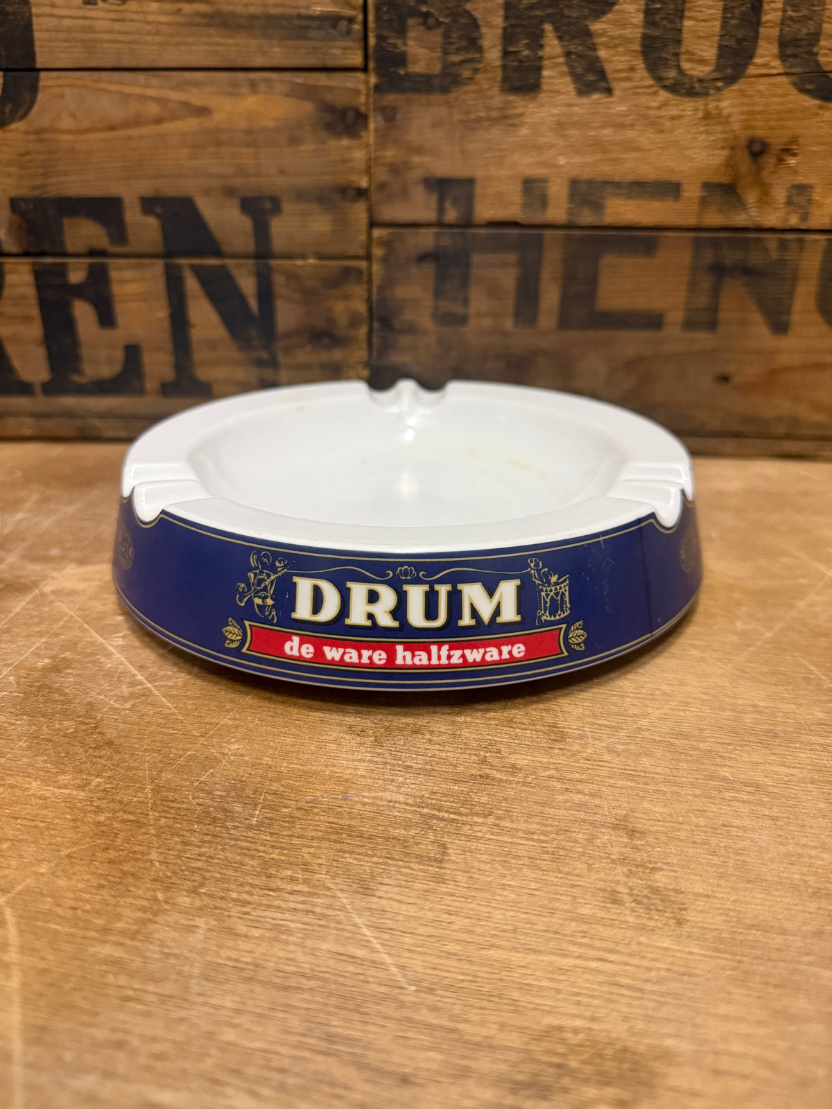 Vintage DRUM De Ware Half Zware asbak Ornamin