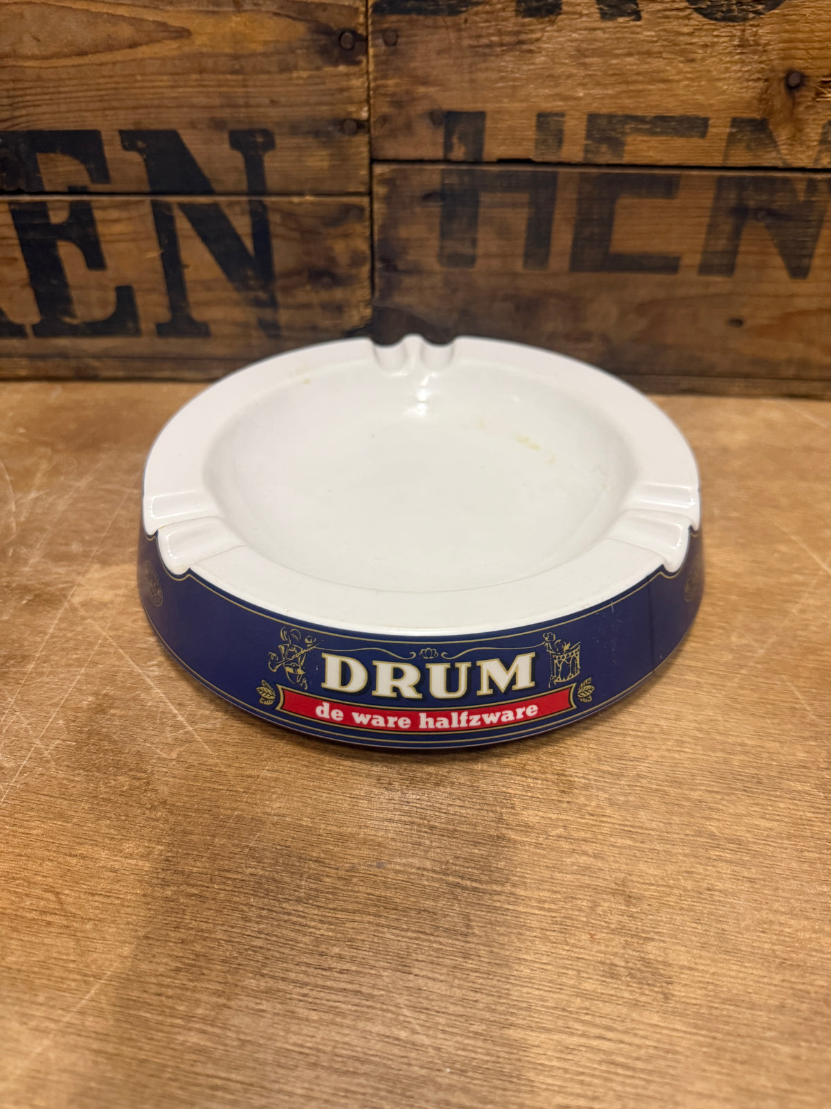 Vintage DRUM De Ware Half Zware asbak Ornamin