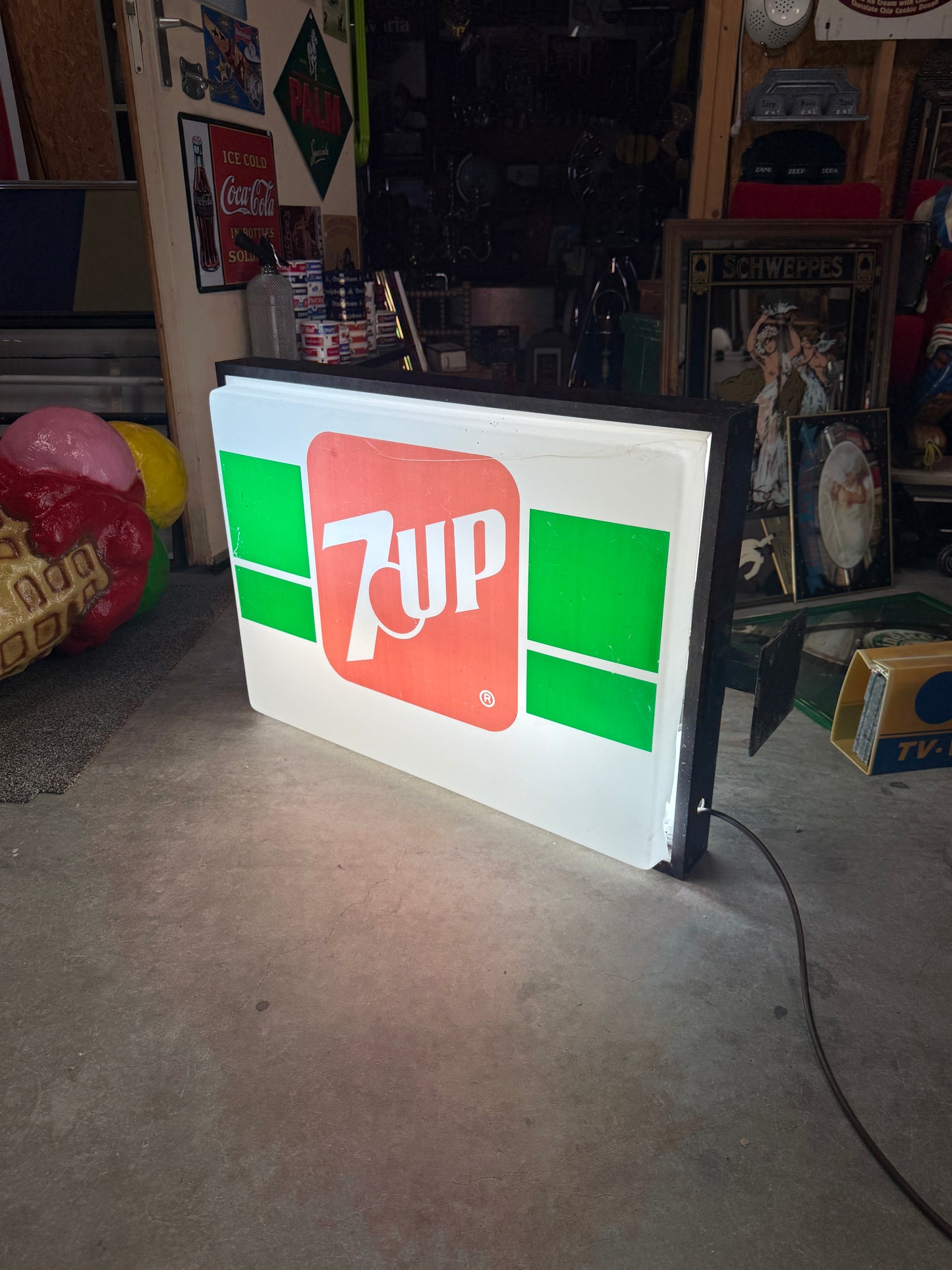 Vintage 7UP dubbelzijdige lichtbak