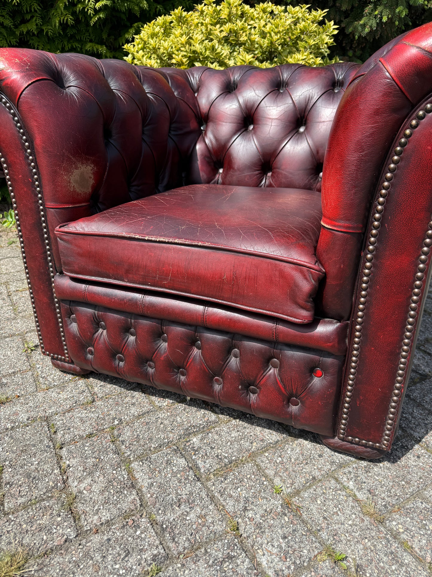 Vintage Chesterfield stijl fauteuil