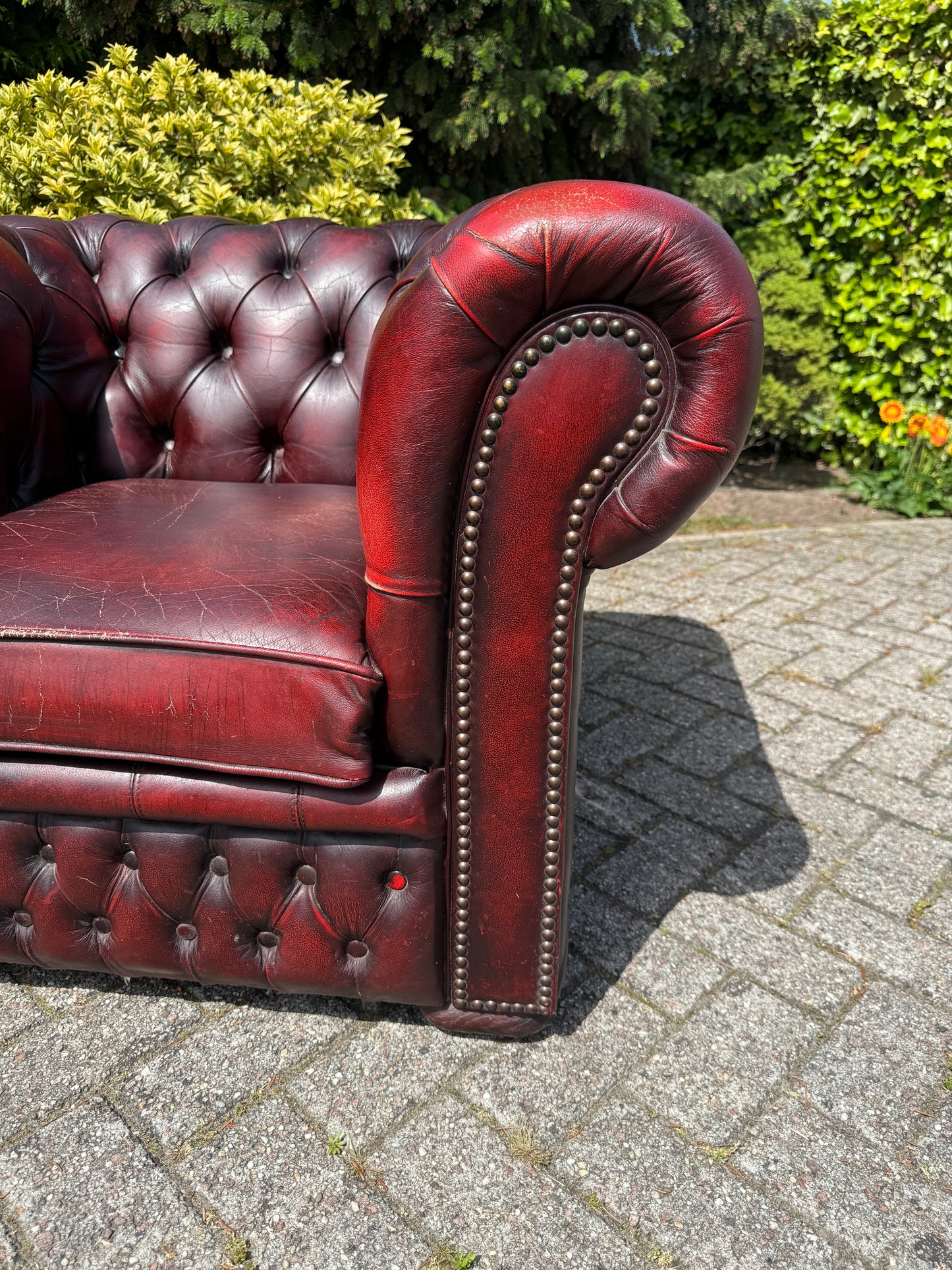 Vintage Chesterfield stijl fauteuil