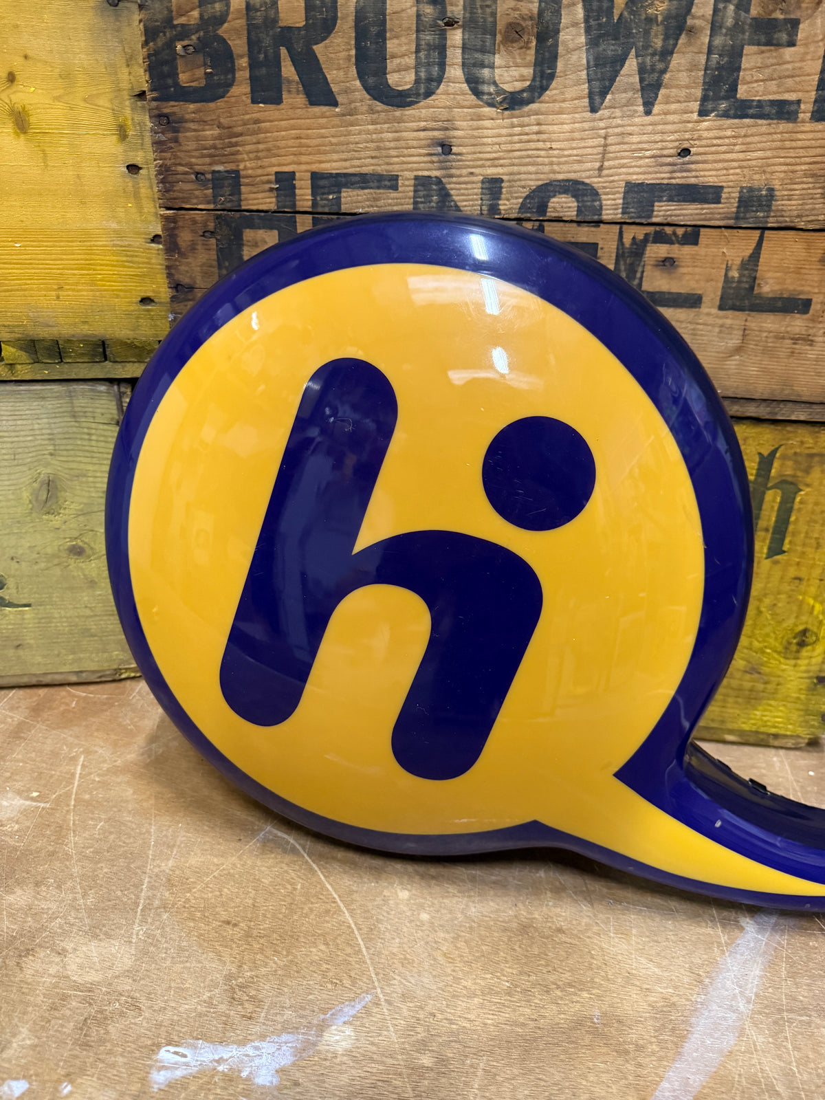 Vintage HI telecom reclame lichtbak