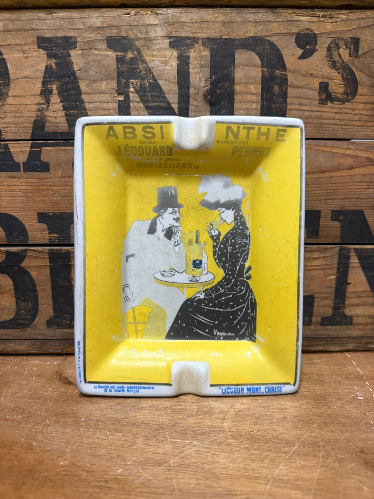 Absinthe en Paquet Pernot reclameasbak