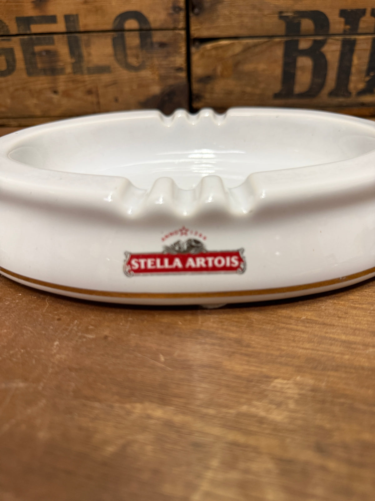 Vintage Stella Artois ovaal reclameasbak